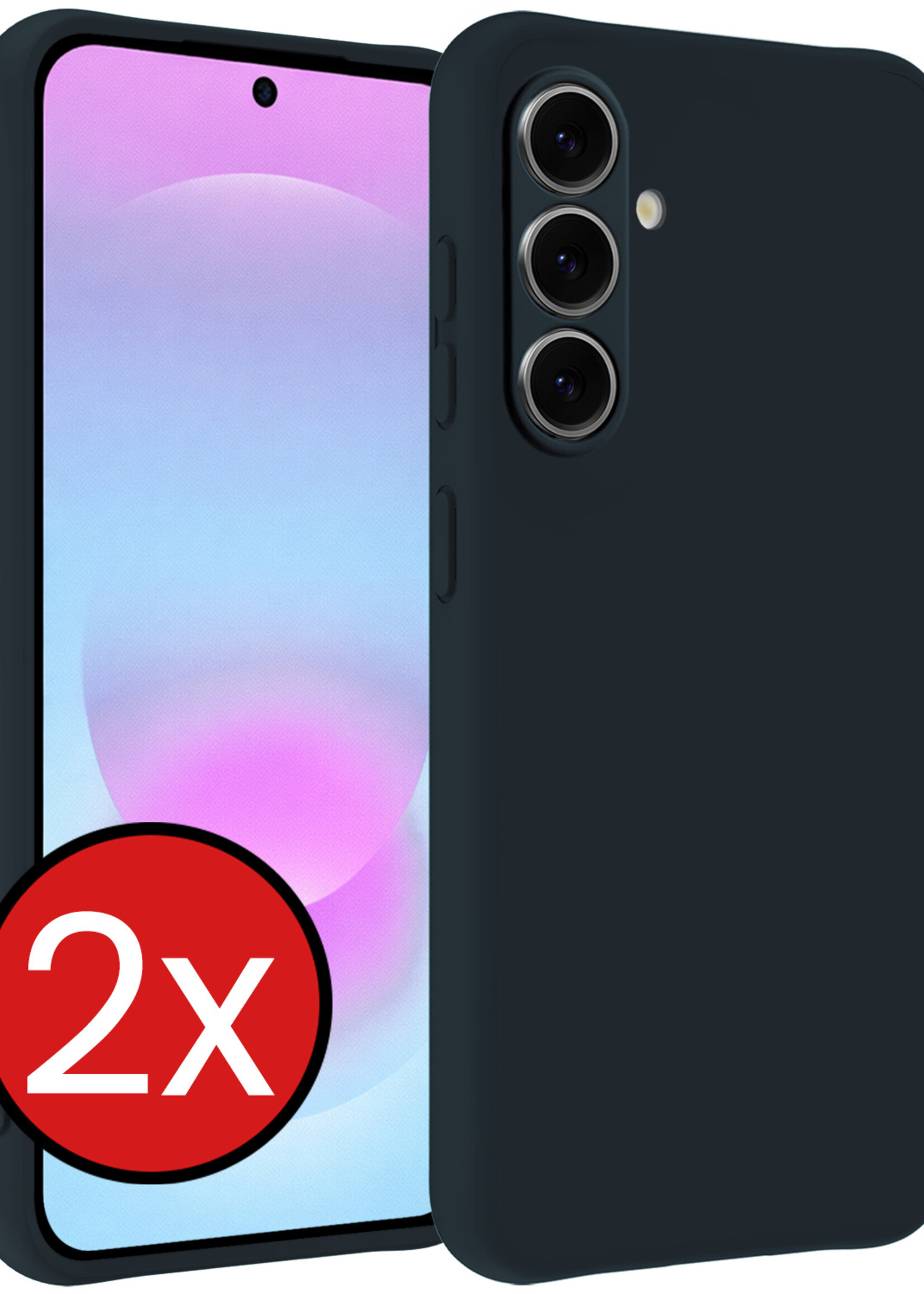 BTH BTH Samsung Galaxy A37 Hoesje Siliconen - Donkerblauw - 2 PACK