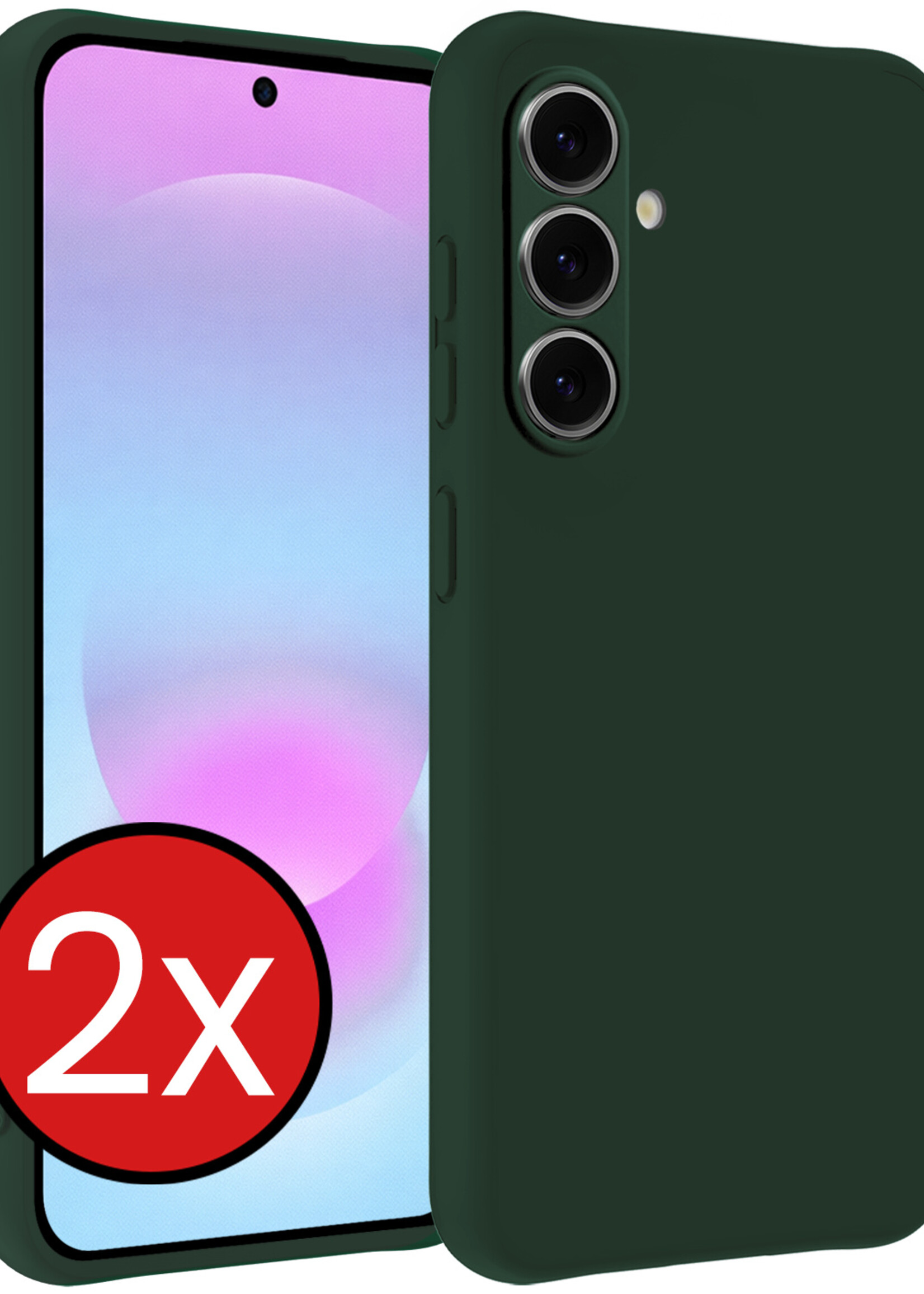 BTH BTH Samsung Galaxy A37 Hoesje Siliconen - Donkergroen - 2 PACK