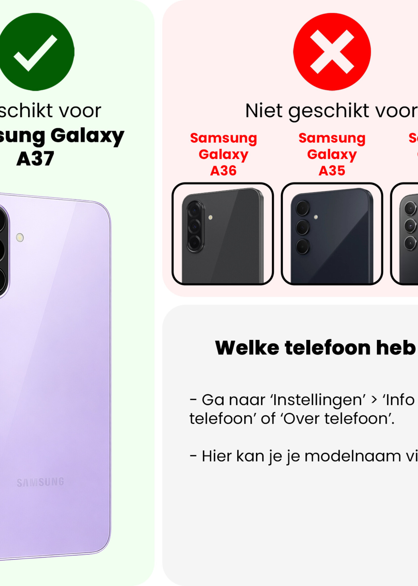 BTH BTH Samsung Galaxy A37 Hoesje Siliconen - Donkergroen - 2 PACK