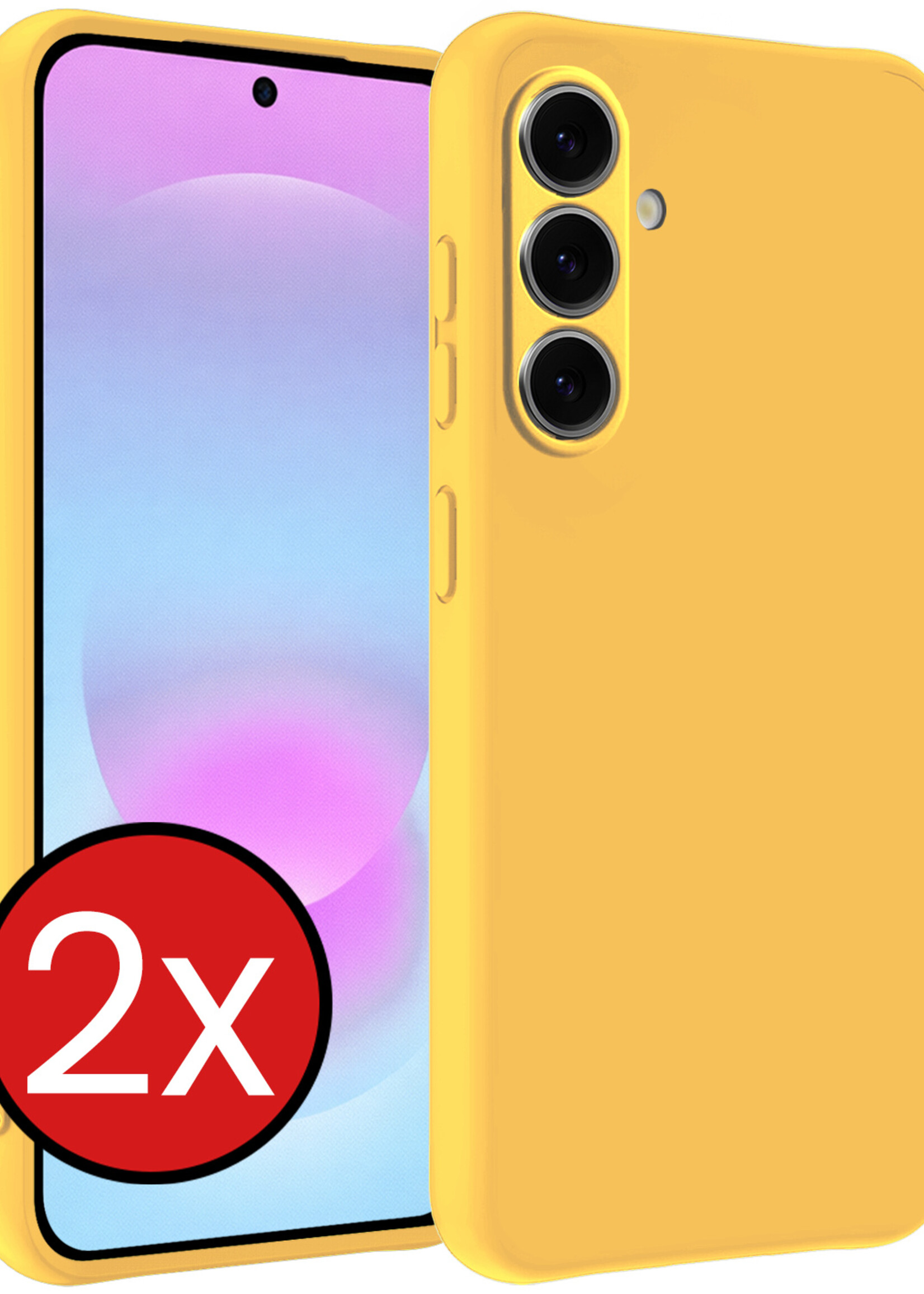 BTH BTH Samsung Galaxy A37 Hoesje Siliconen - Geel - 2 PACK