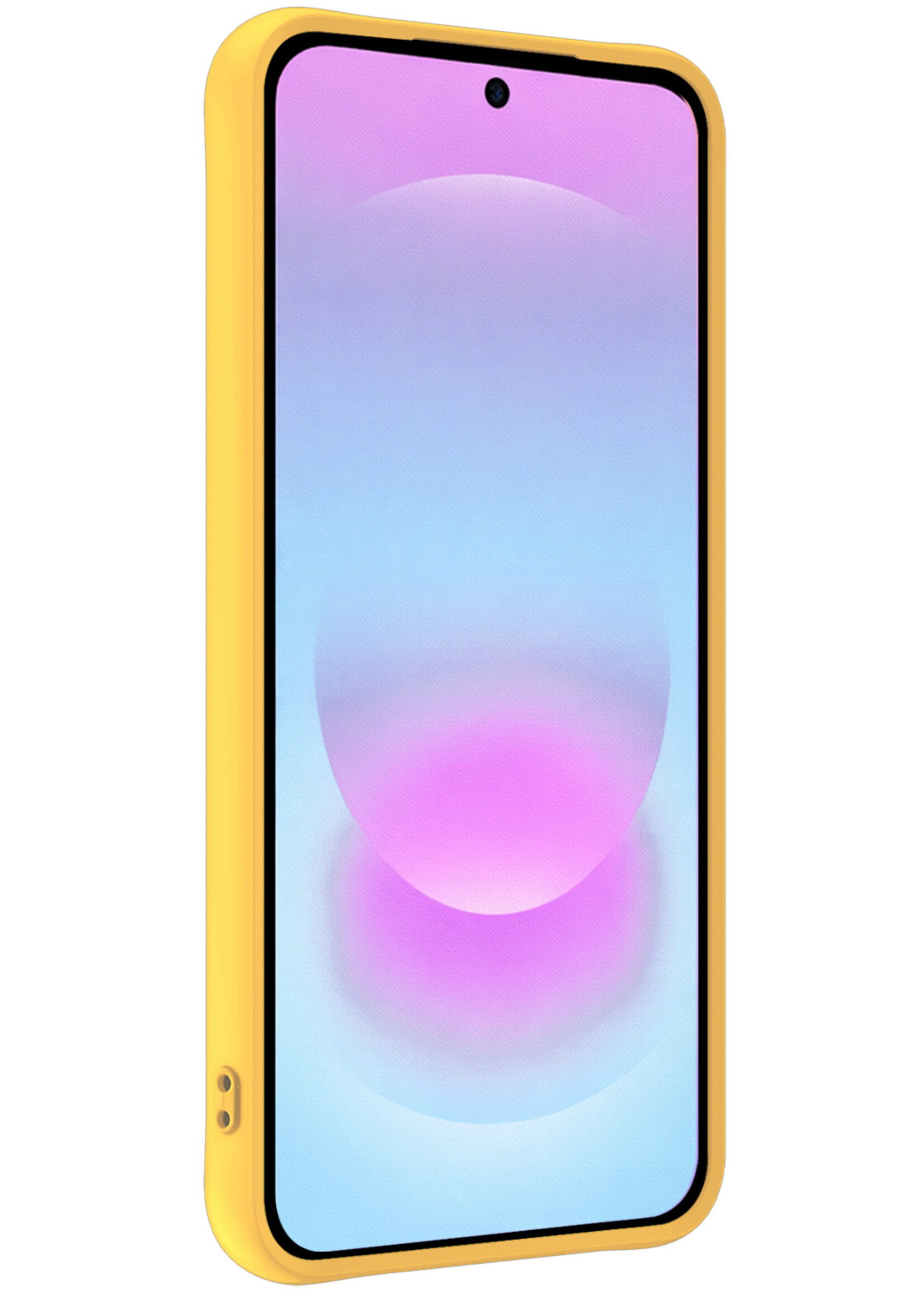 BTH BTH Samsung Galaxy A37 Hoesje Siliconen - Geel - 2 PACK