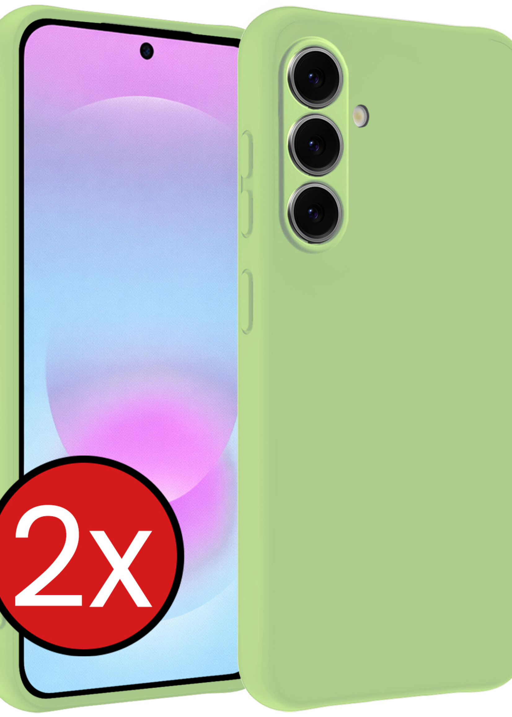 BTH BTH Samsung Galaxy A37 Hoesje Siliconen - Groen - 2 PACK