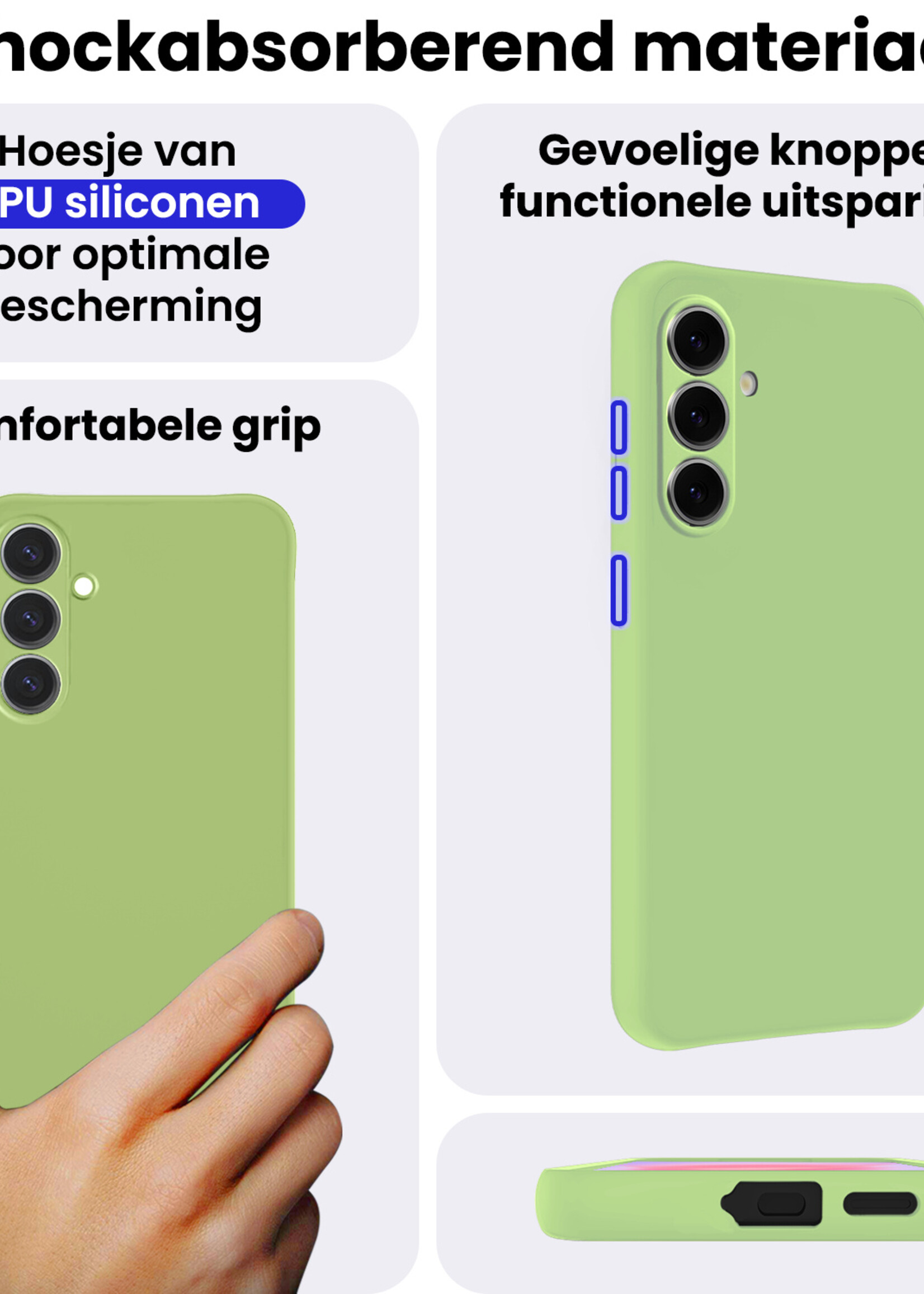 BTH BTH Samsung Galaxy A37 Hoesje Siliconen - Groen - 2 PACK