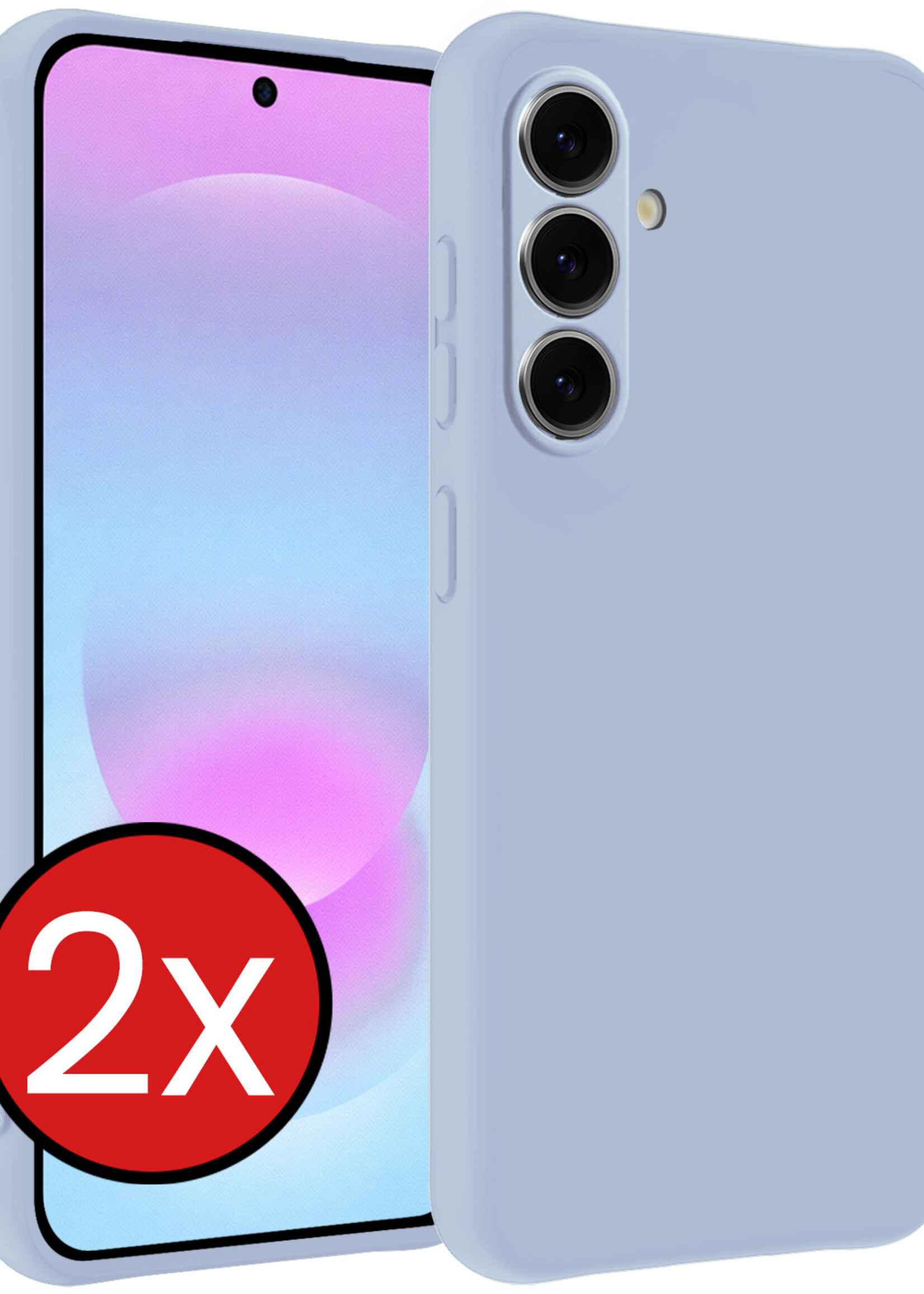 BTH BTH Samsung Galaxy A37 Hoesje Siliconen - Lichtblauw - 2 PACK