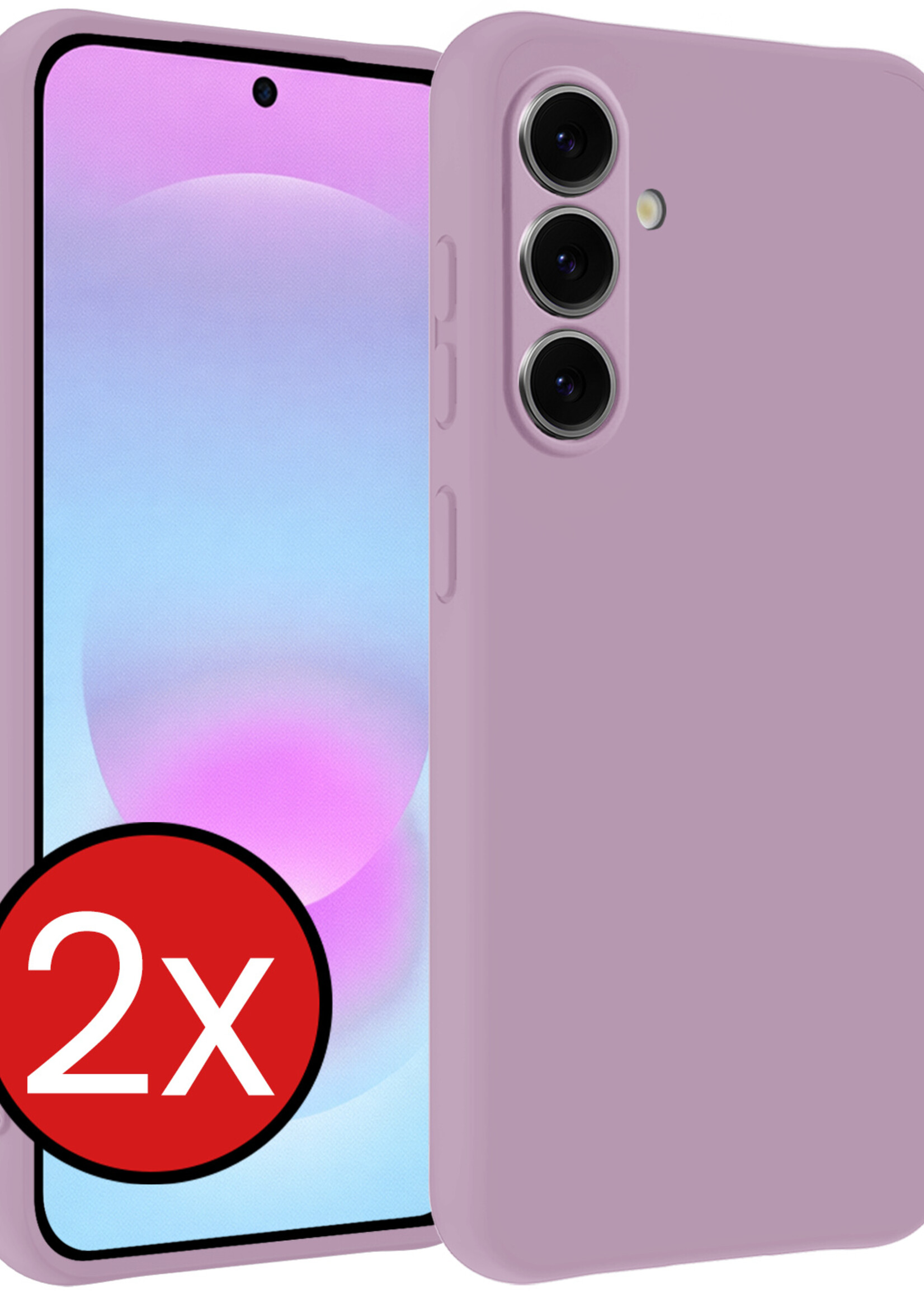 BTH BTH Samsung Galaxy A37 Hoesje Siliconen - Lila - 2 PACK