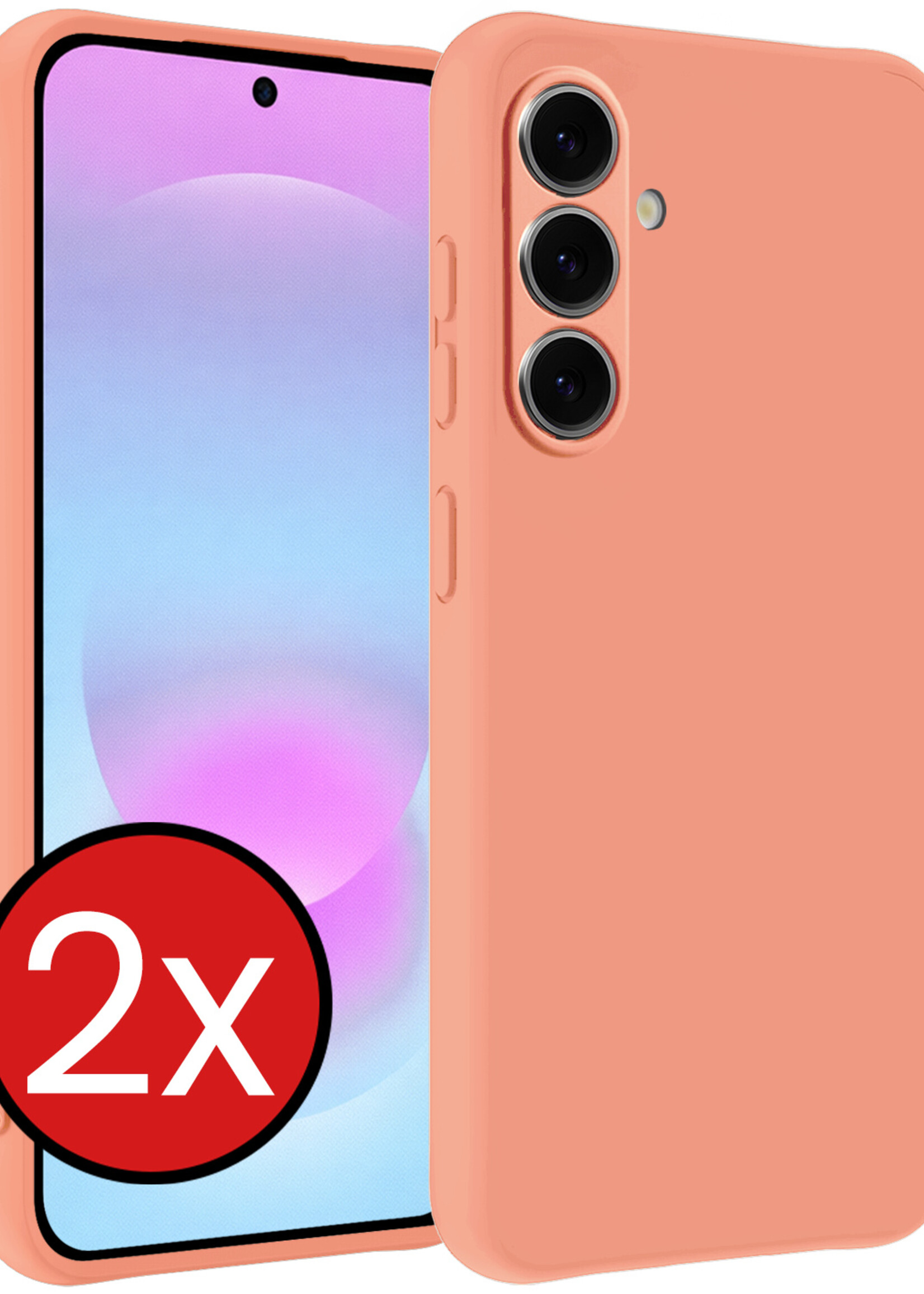 BTH BTH Samsung Galaxy A37 Hoesje Siliconen - Perzik - 2 PACK