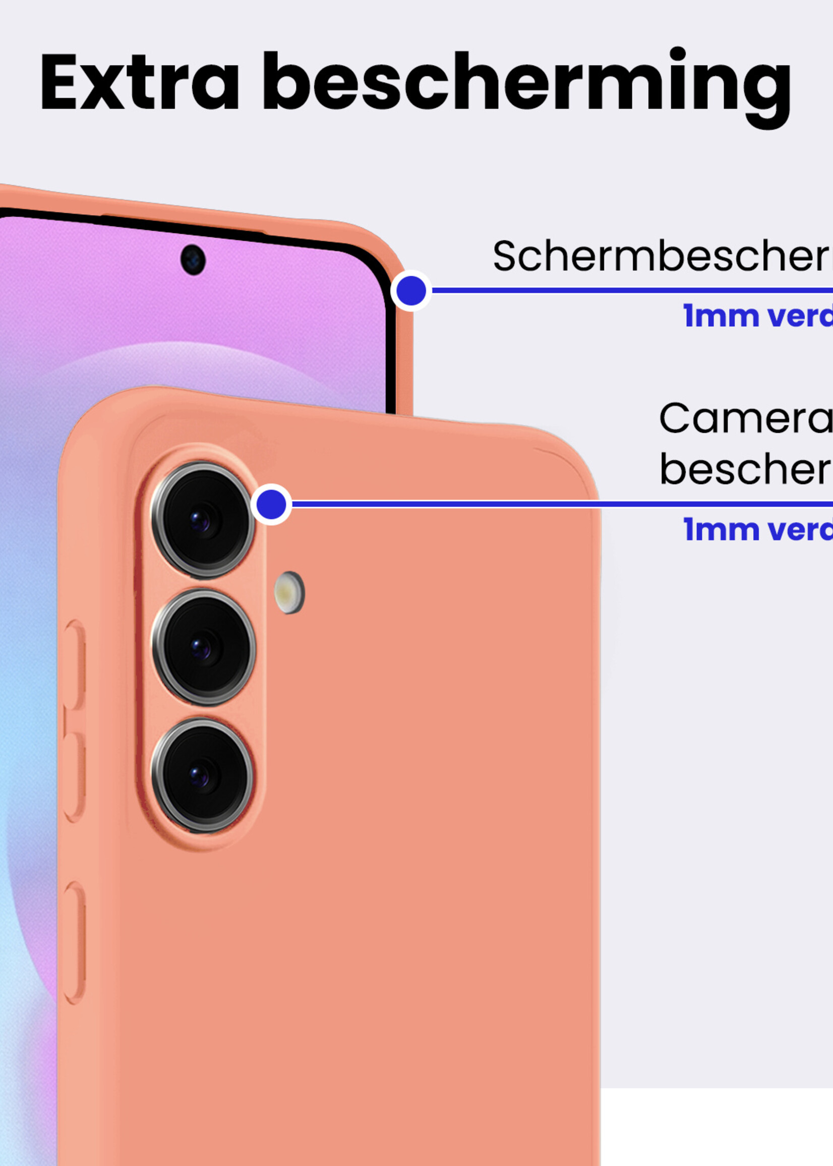 BTH BTH Samsung Galaxy A37 Hoesje Siliconen - Perzik - 2 PACK