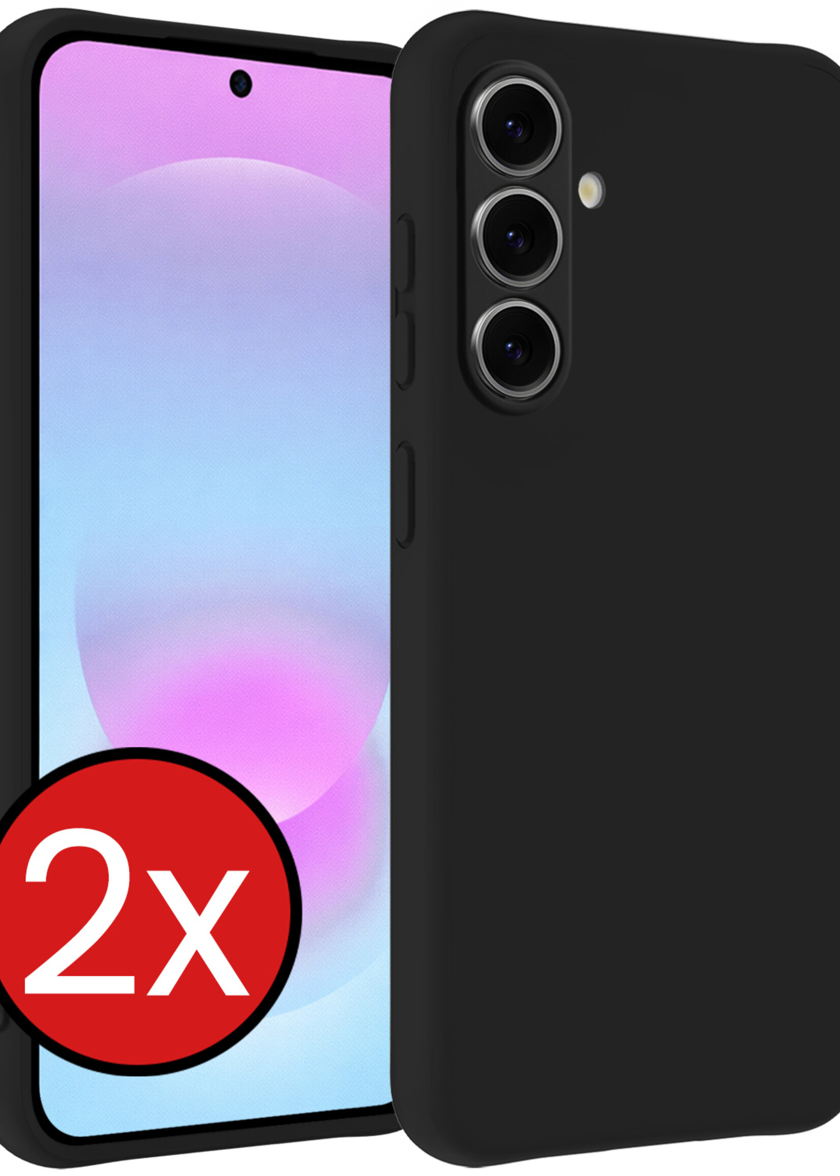 BTH BTH Samsung Galaxy A37 Hoesje Siliconen - Zwart - 2 PACK