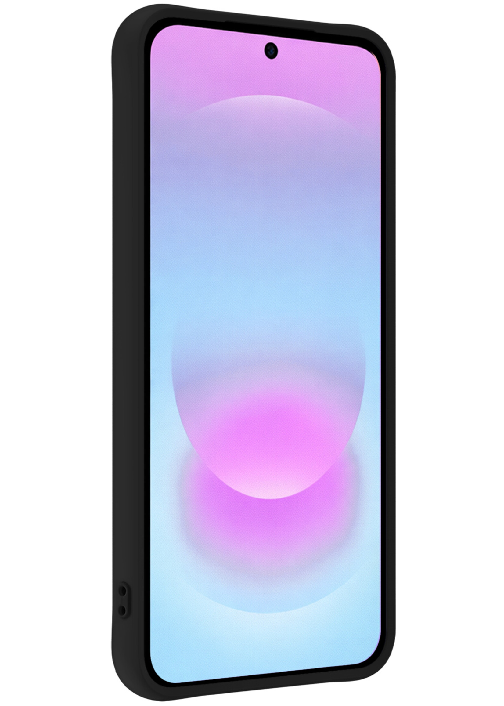 BTH BTH Samsung Galaxy A37 Hoesje Siliconen Met Screenprotector - Donkerblauw