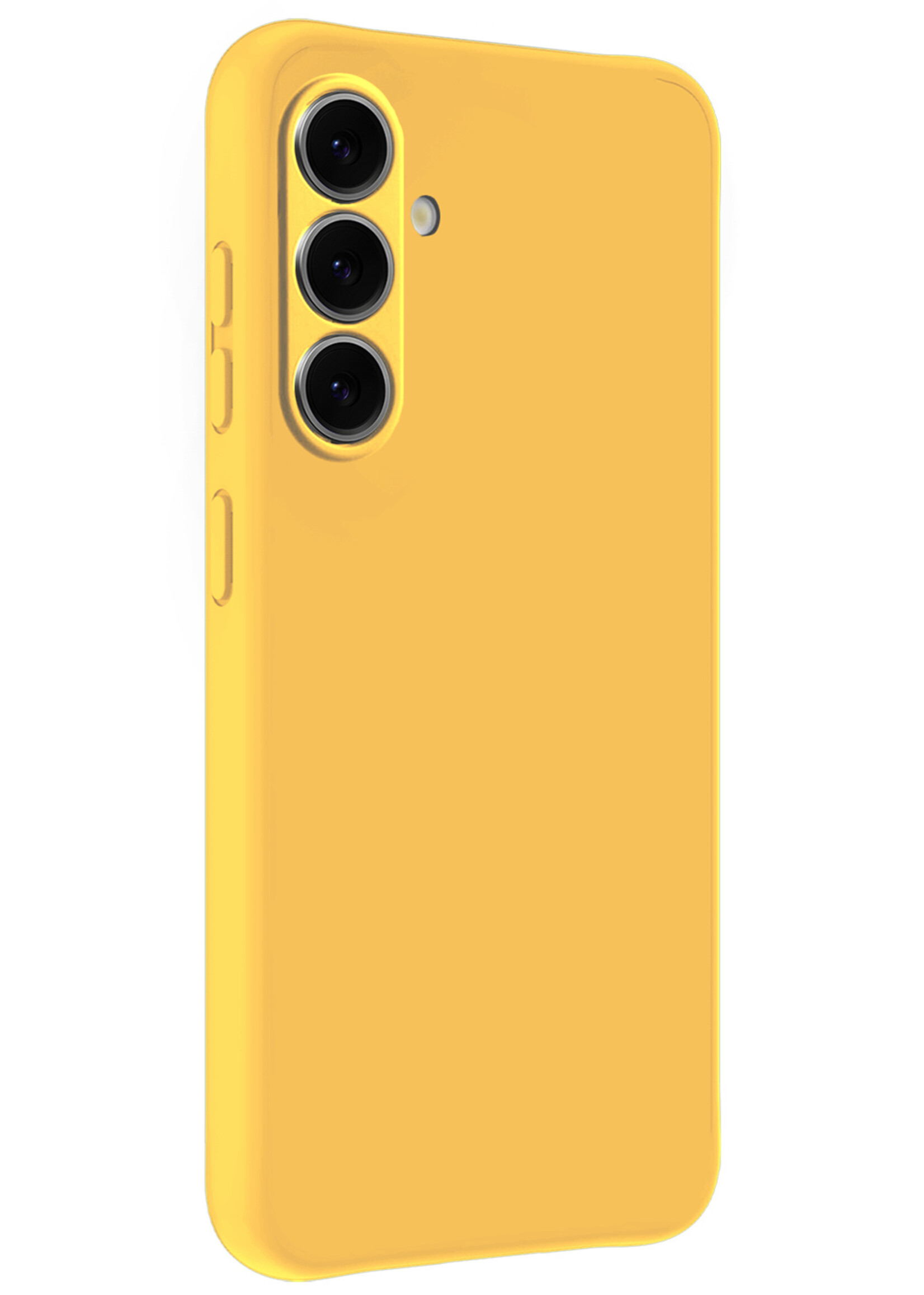 BTH BTH Samsung Galaxy A37 Hoesje Siliconen Met Screenprotector - Geel