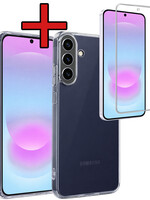 BTH BTH Samsung Galaxy A37 Hoesje Siliconen Met Screenprotector - Transparant