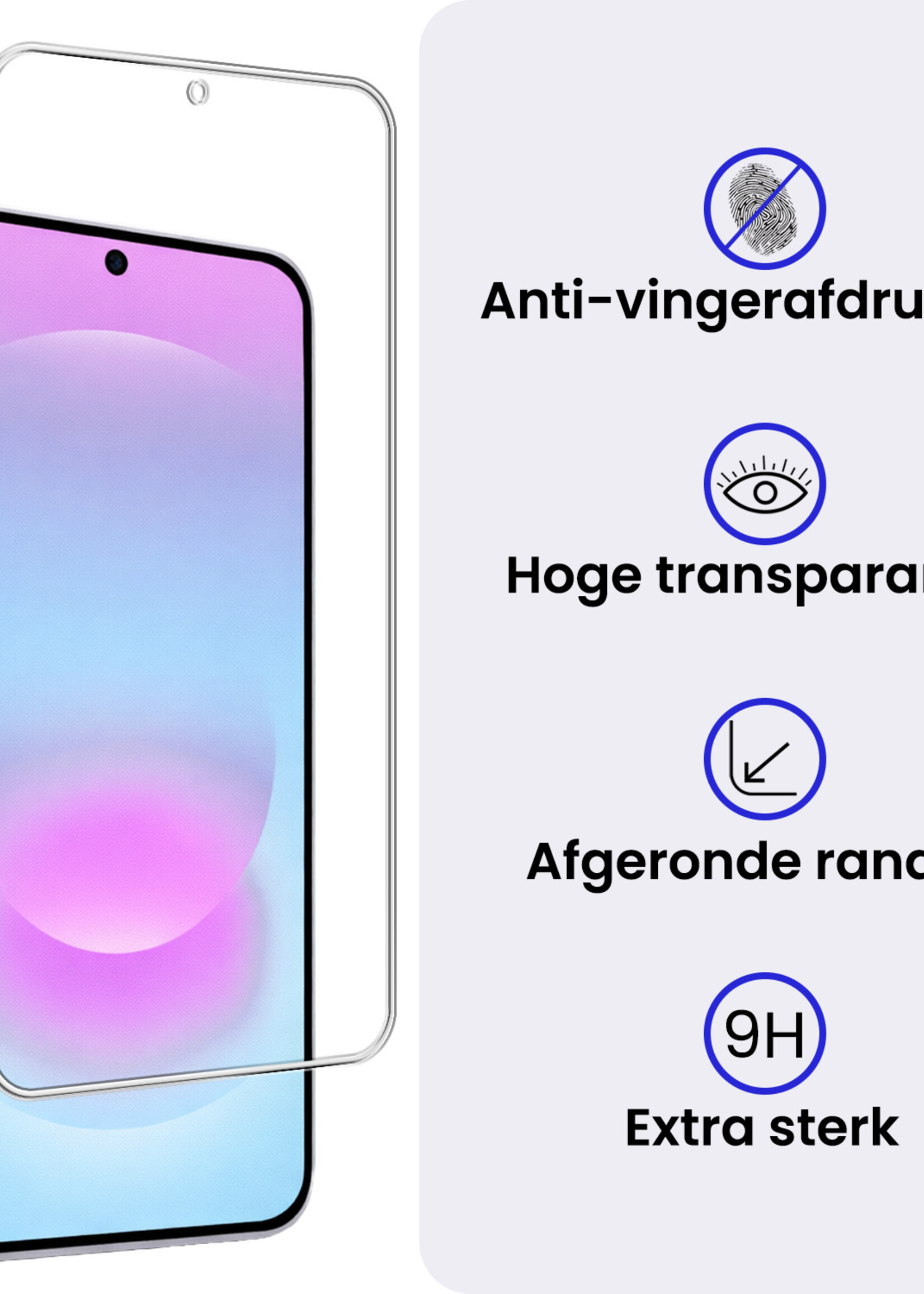 BTH BTH Samsung Galaxy A37 Hoesje Siliconen Met Screenprotector - Zwart