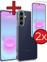 BTH BTH Samsung Galaxy A37 Hoesje Siliconen Met 2x Screenprotector - Transparant