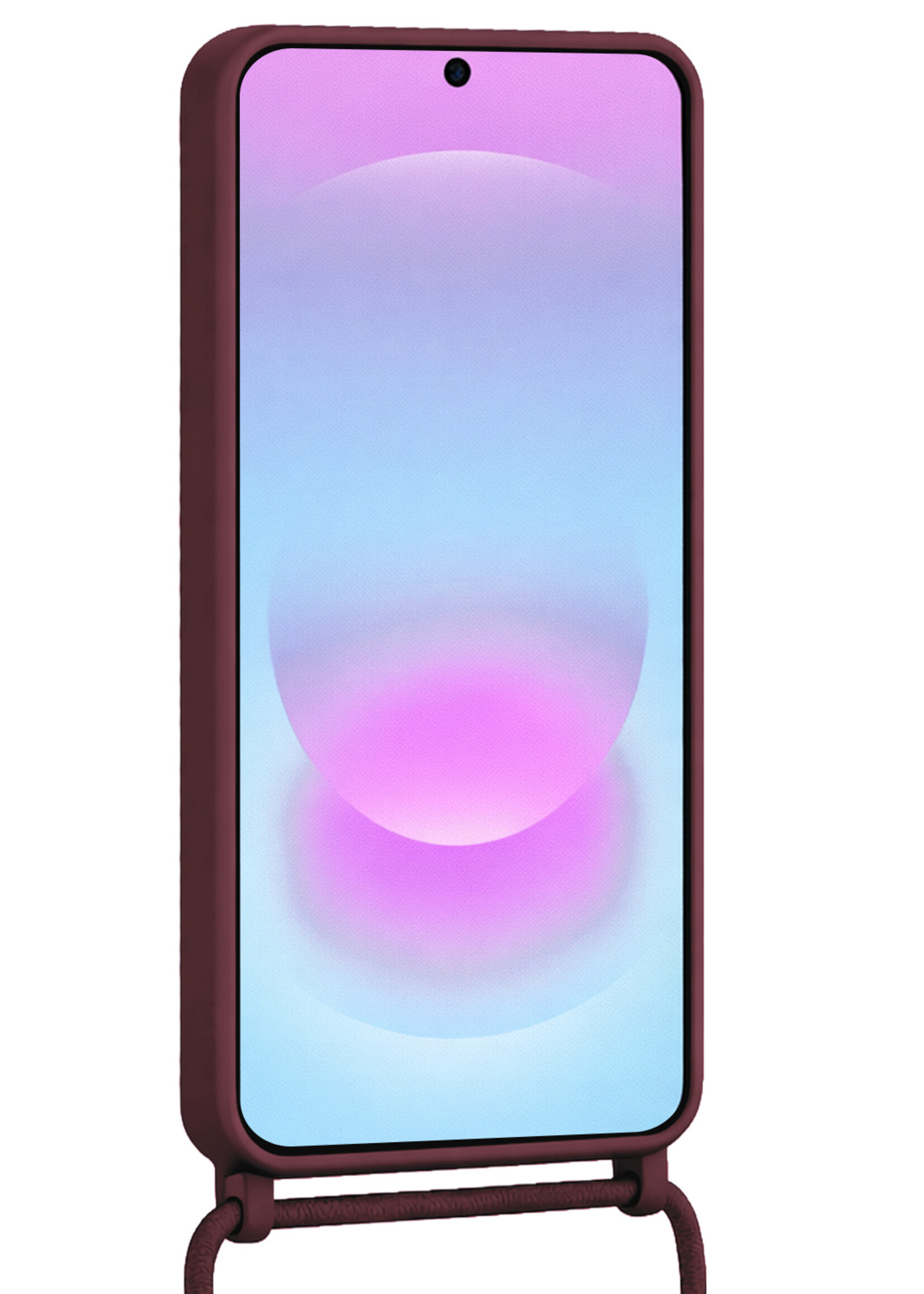 BTH BTH Samsung Galaxy A37 Hoesje Pashouder met Koord - Aubergine - 2 PACK