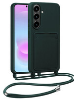 BTH BTH Samsung Galaxy A37 Hoesje Pashouder met Koord - Donkergroen