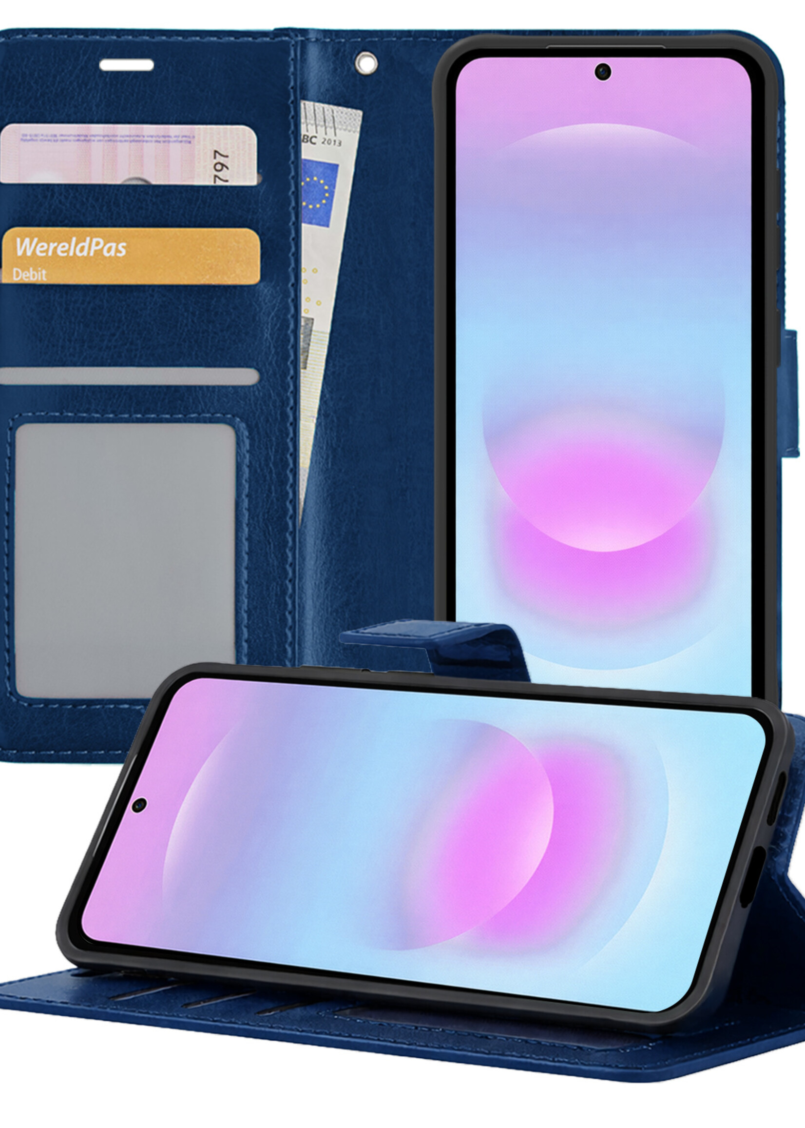 BTH BTH Samsung Galaxy A37 Hoesje Bookcase - Donkerblauw