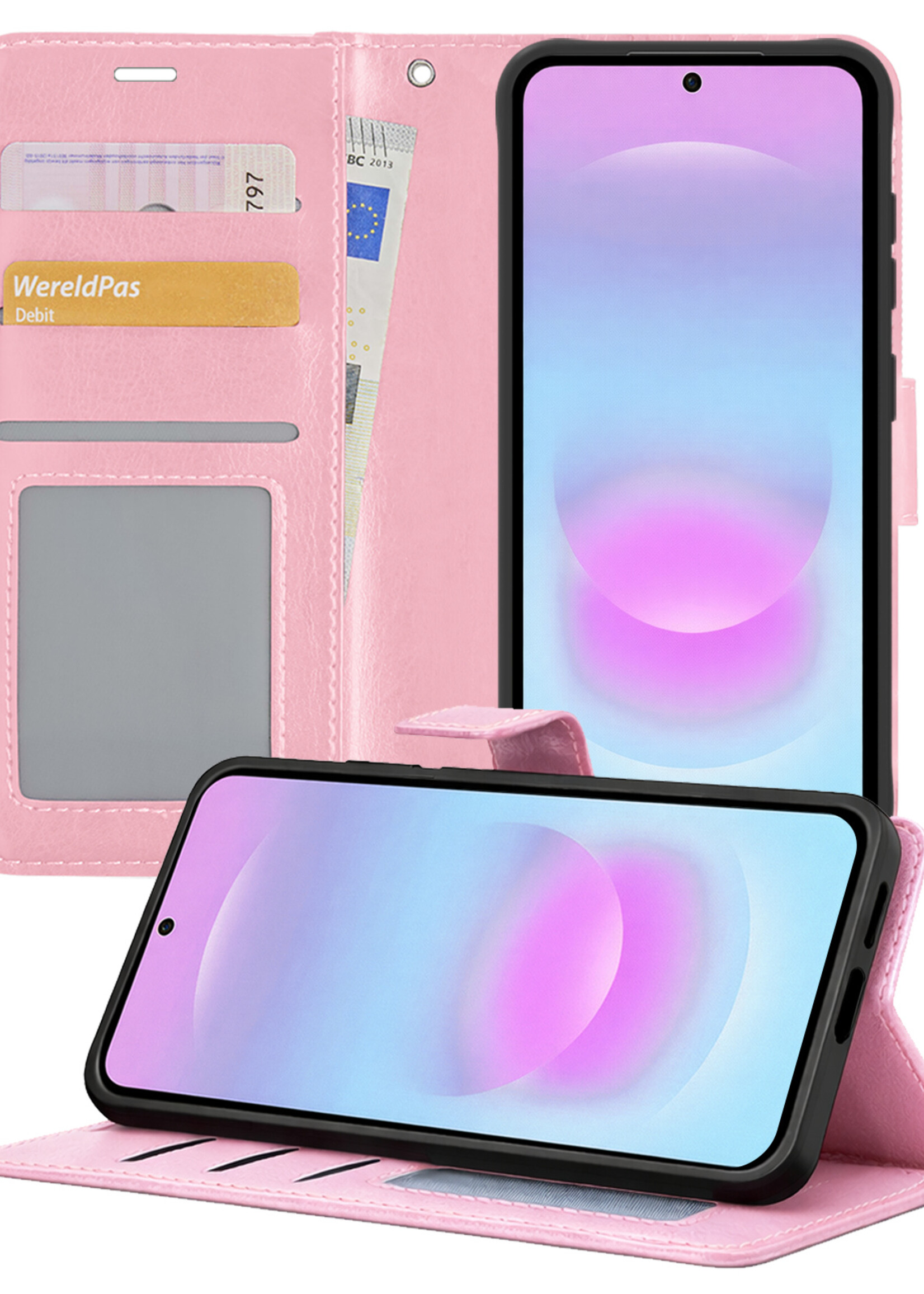 BTH BTH Samsung Galaxy A37 Hoesje Bookcase - Lichtroze