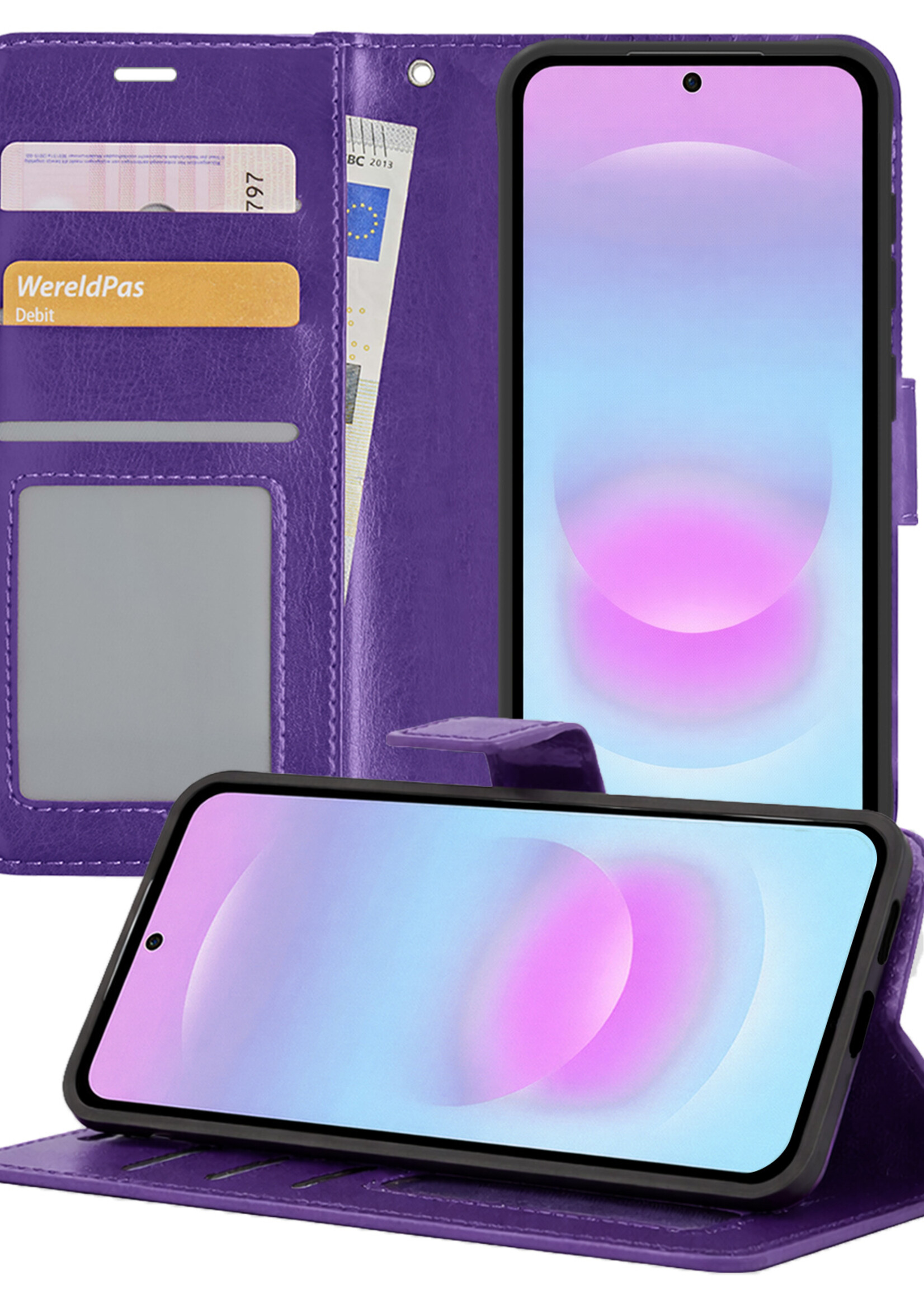 BTH BTH Samsung Galaxy A37 Hoesje Bookcase - Paars