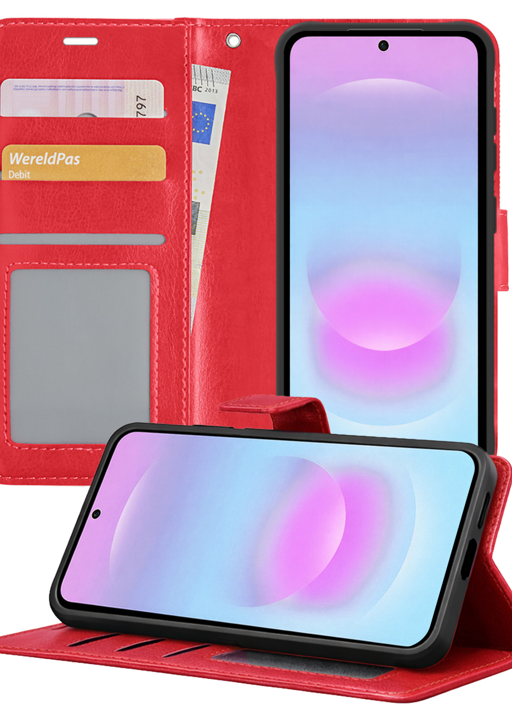BTH BTH Samsung Galaxy A37 Hoesje Bookcase - Rood
