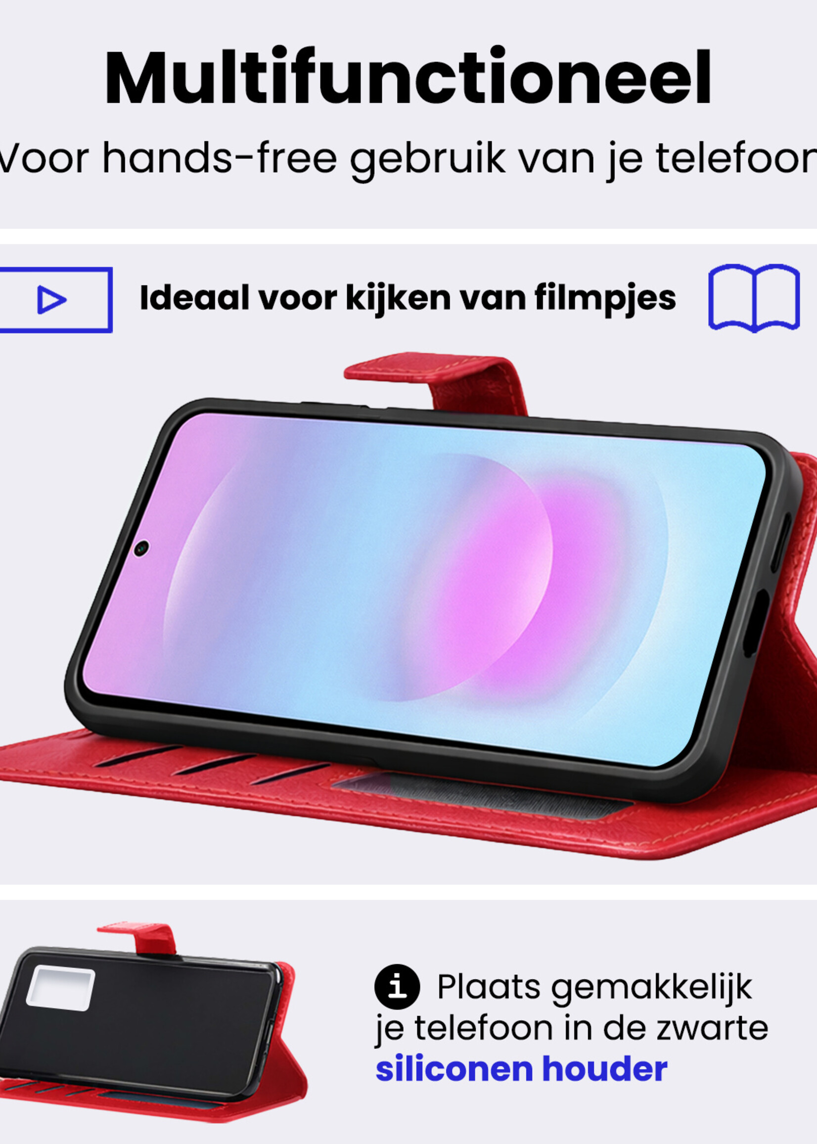 BTH BTH Samsung Galaxy A37 Hoesje Bookcase - Rood