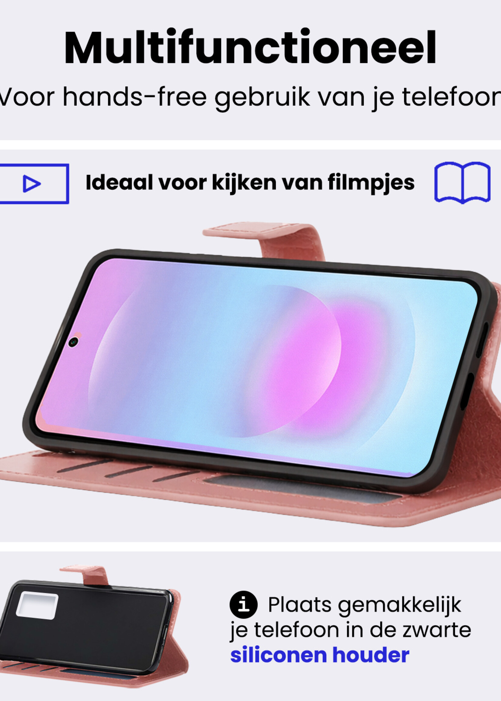 BTH BTH Samsung Galaxy A37 Hoesje Bookcase - Rose Goud