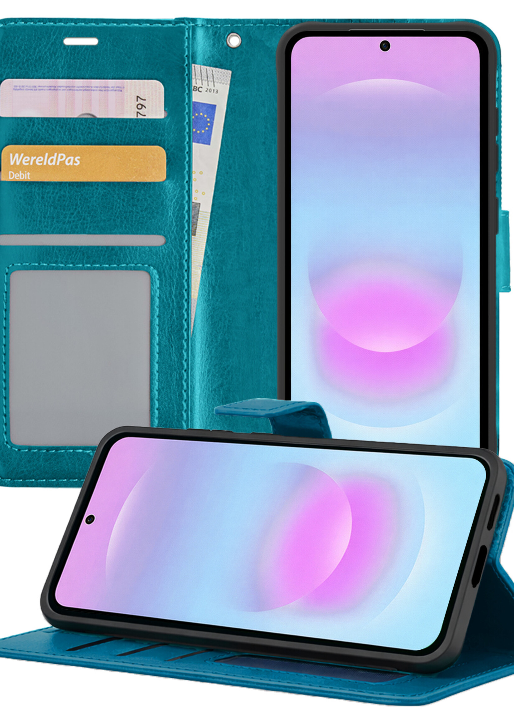 BTH BTH Samsung Galaxy A37 Hoesje Bookcase - Turquoise
