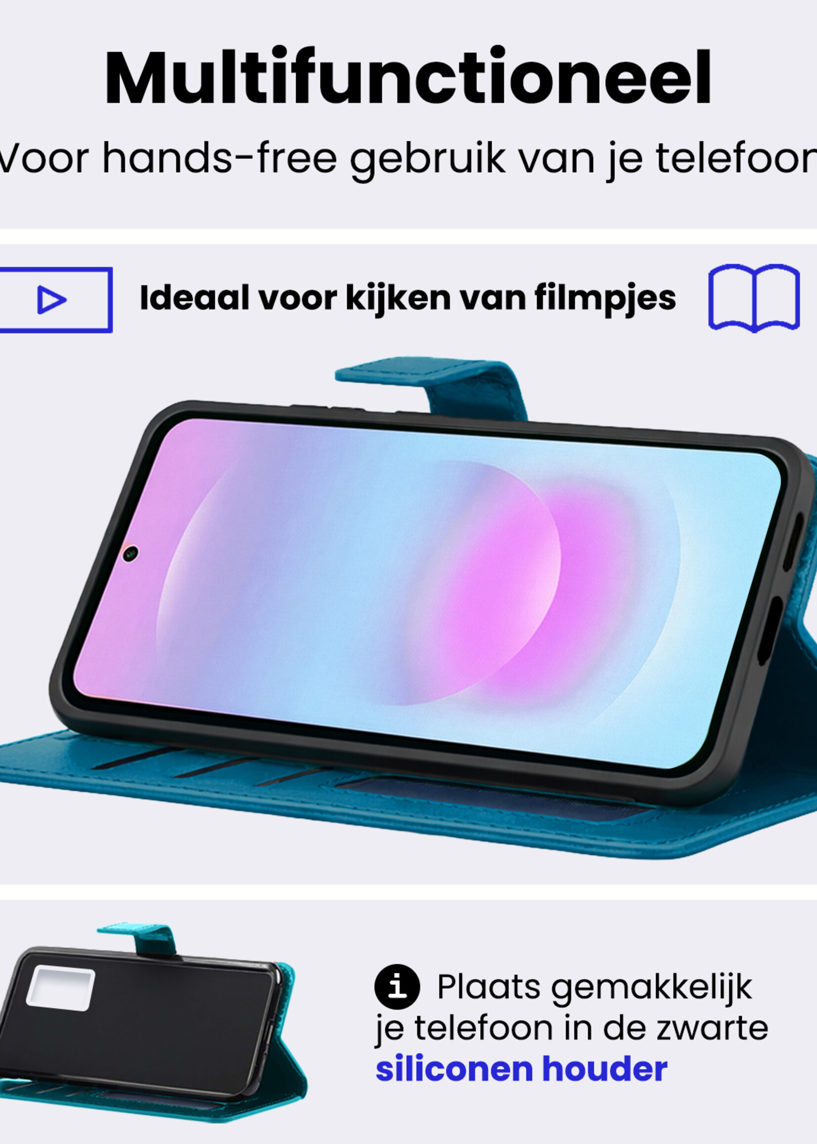 BTH BTH Samsung Galaxy A37 Hoesje Bookcase - Turquoise