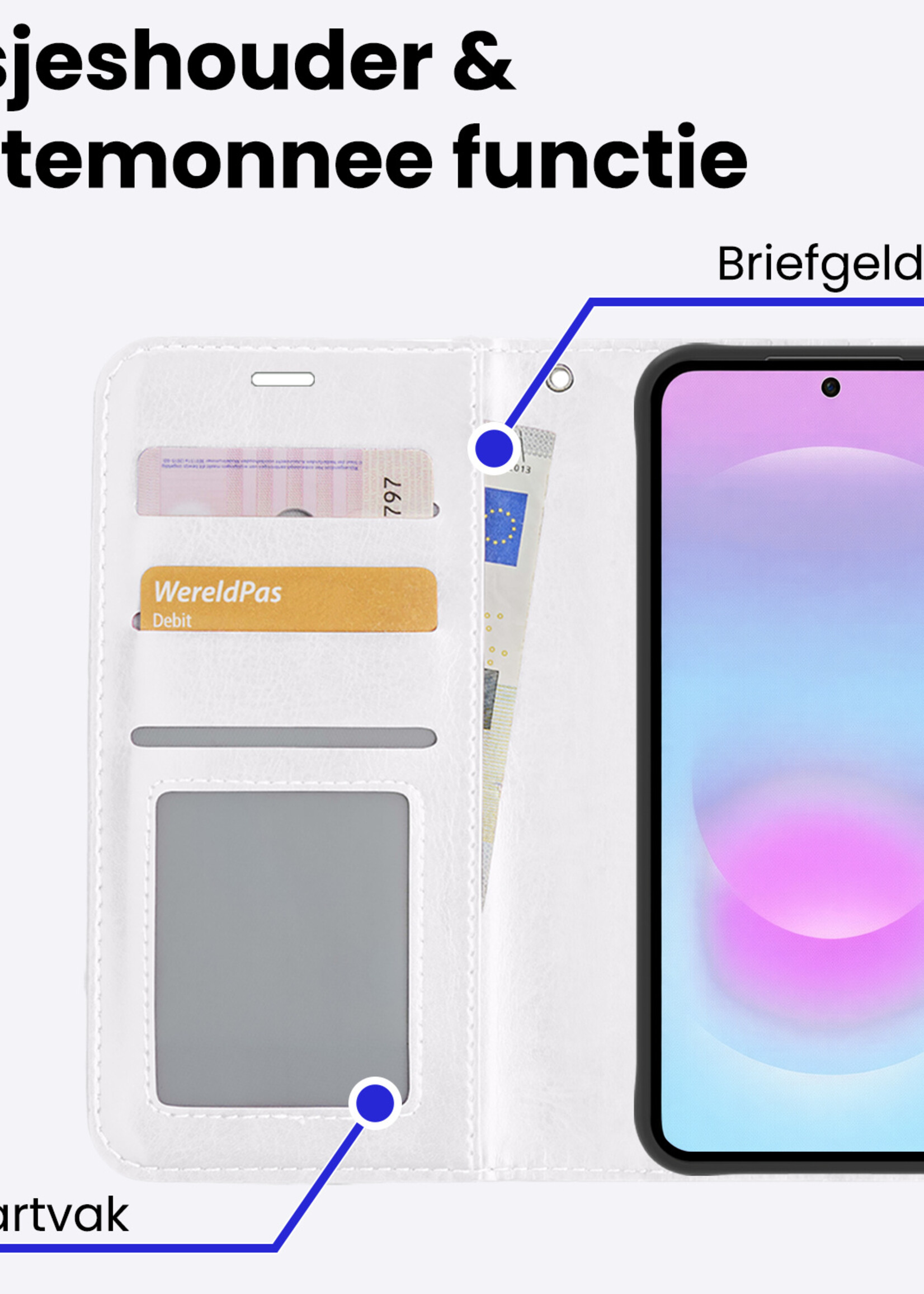 BTH BTH Samsung Galaxy A37 Hoesje Bookcase - Wit