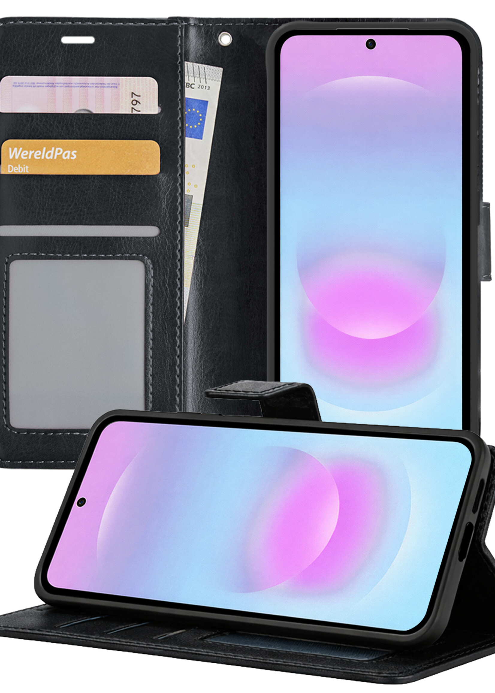 BTH BTH Samsung Galaxy A37 Hoesje Bookcase - Zwart