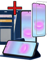 BTH BTH Samsung Galaxy A37 Hoesje Bookcase Met Screenprotector - Donkerblauw