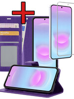 BTH BTH Samsung Galaxy A37 Hoesje Bookcase Met Screenprotector - Paars