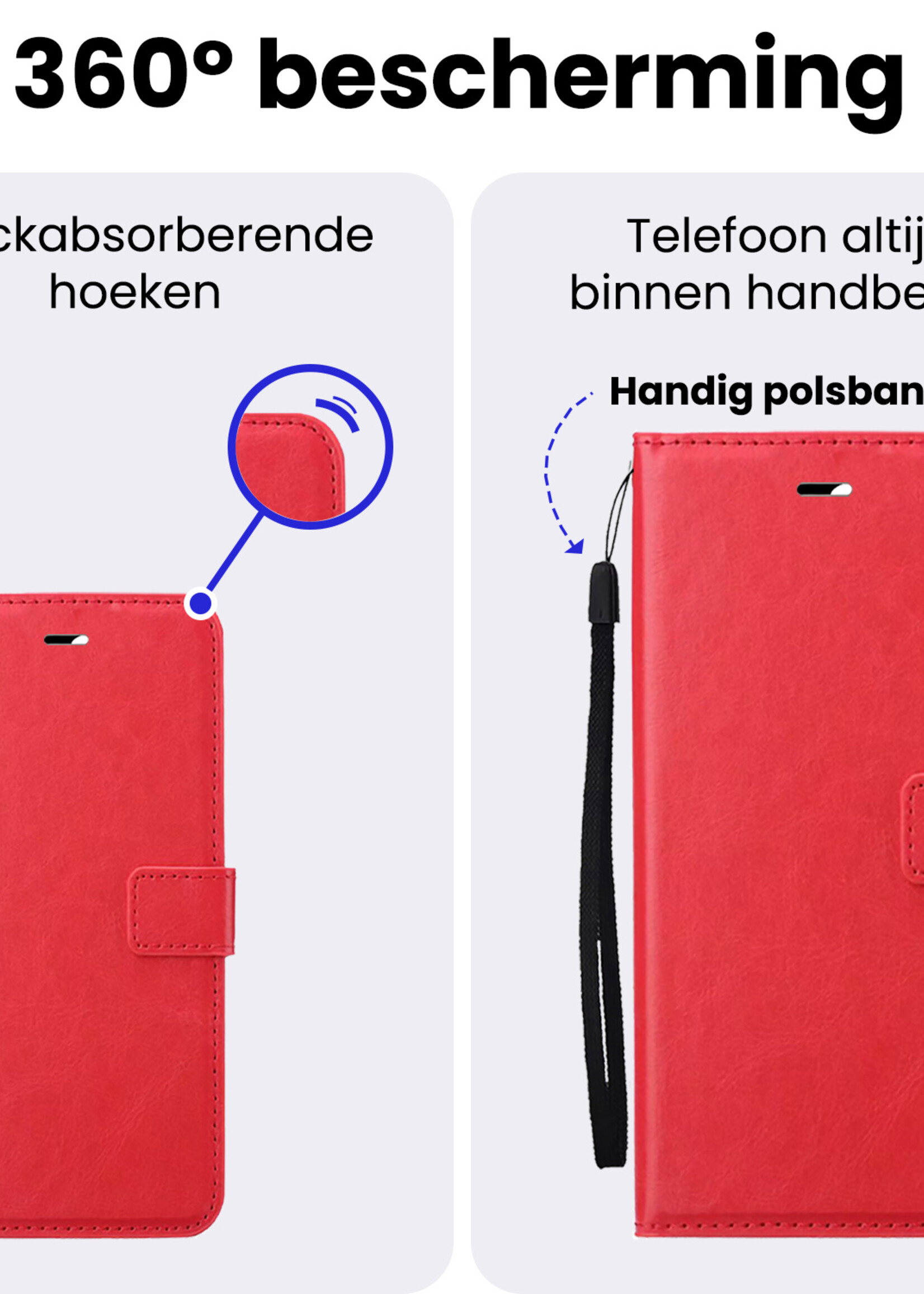 BTH BTH Samsung Galaxy A37 Hoesje Bookcase Met Screenprotector - Rood