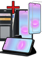 BTH BTH Samsung Galaxy A37 Hoesje Bookcase Met Screenprotector - Zwart