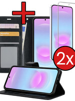BTH BTH Samsung Galaxy A37 Hoesje Bookcase Met 2x Screenprotector - Zwart
