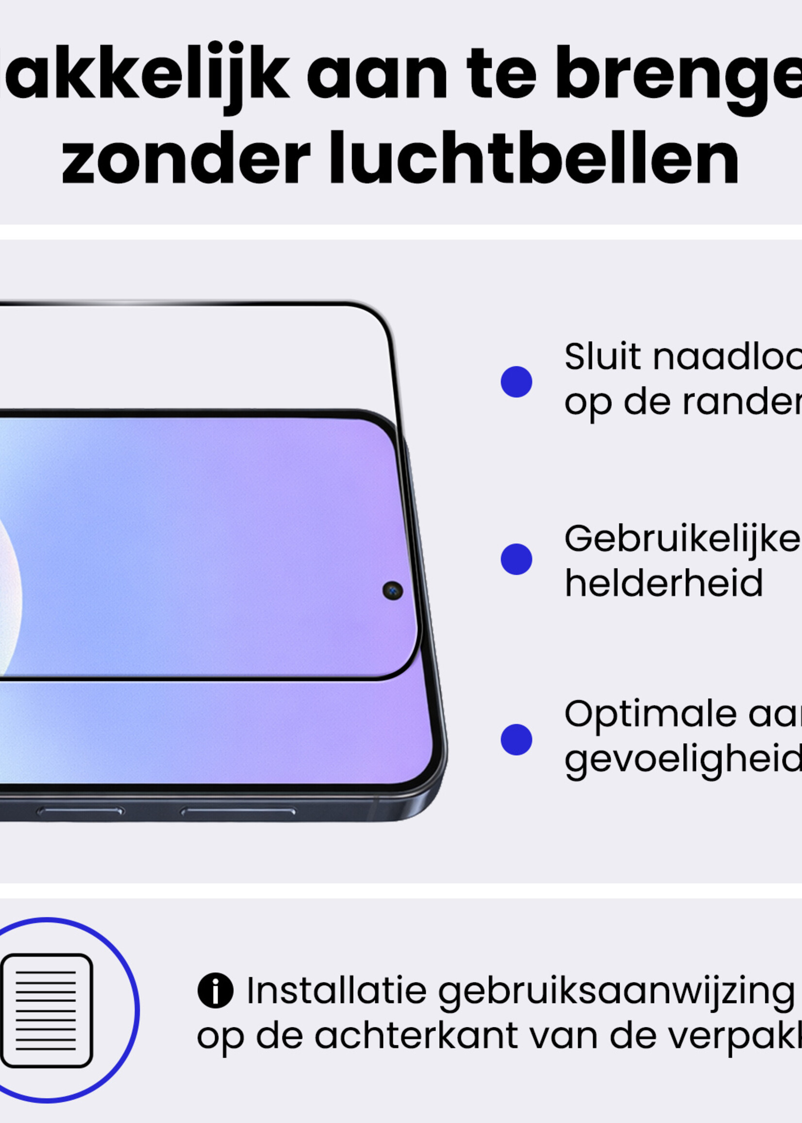 BTH BTH Samsung Galaxy A57 Screenprotector Glas Full Cover - 3 PACK