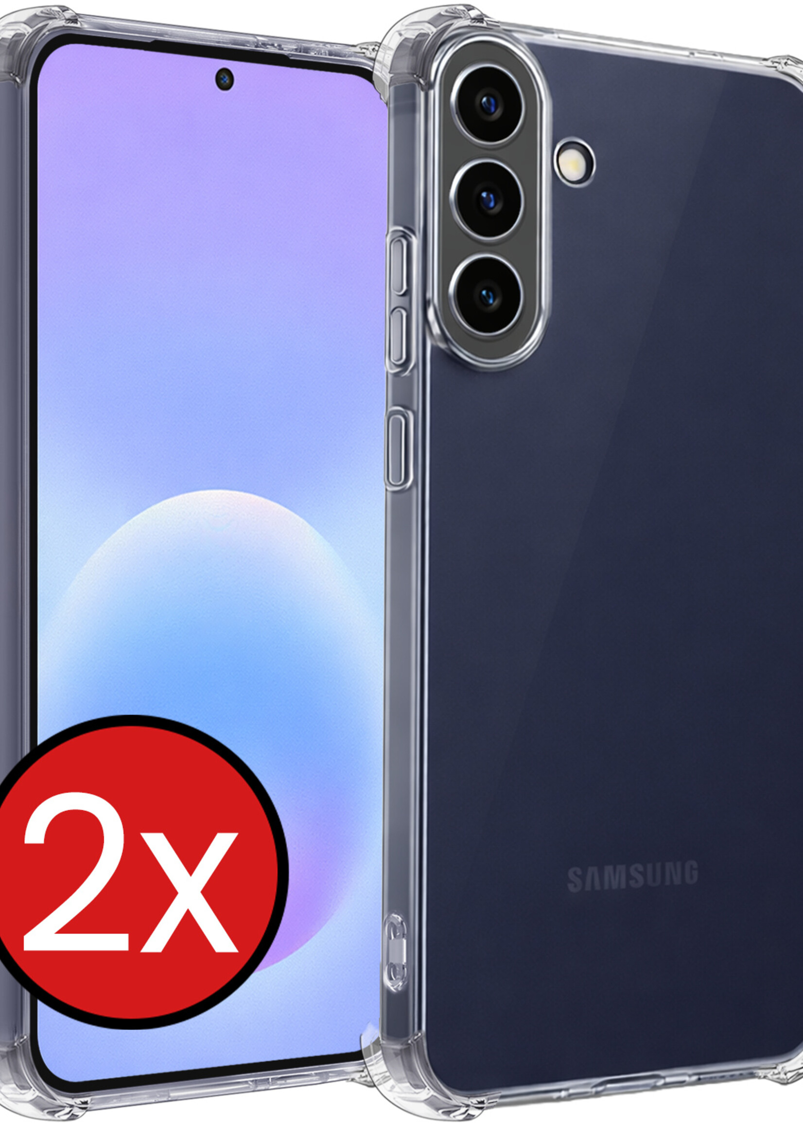 BTH BTH Samsung Galaxy A57 Hoesje Shockproof - Transparant - 2 PACK