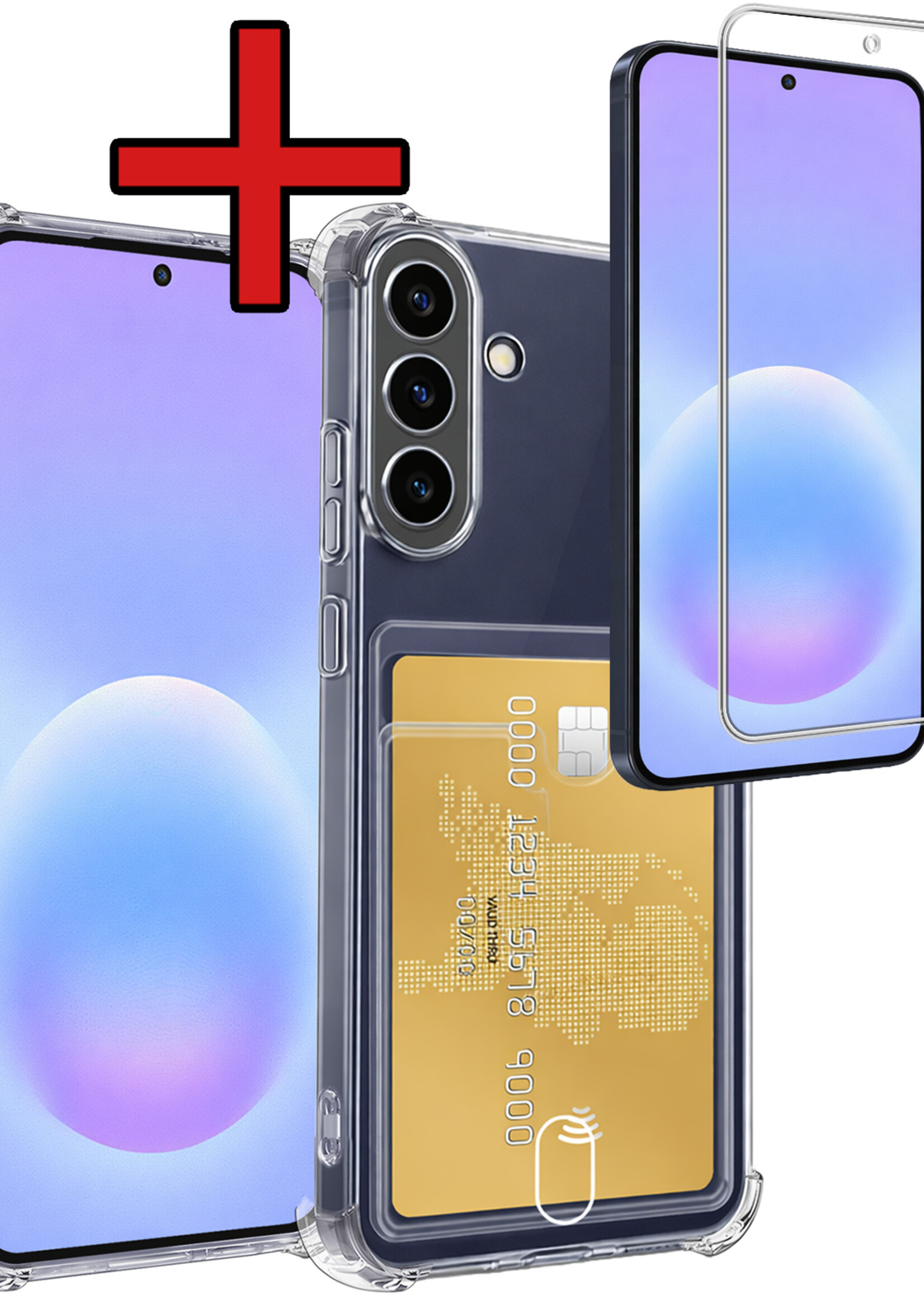 BTH BTH Samsung Galaxy A57 Hoesje Pashouder Met Screenprotector