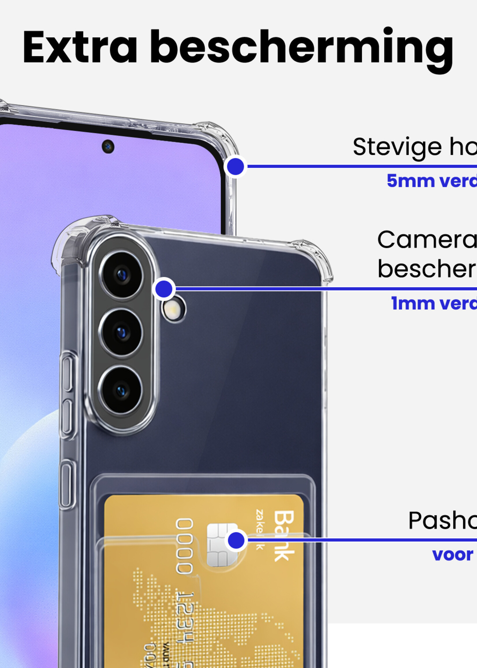 BTH BTH Samsung Galaxy A57 Hoesje Pashouder Met Screenprotector