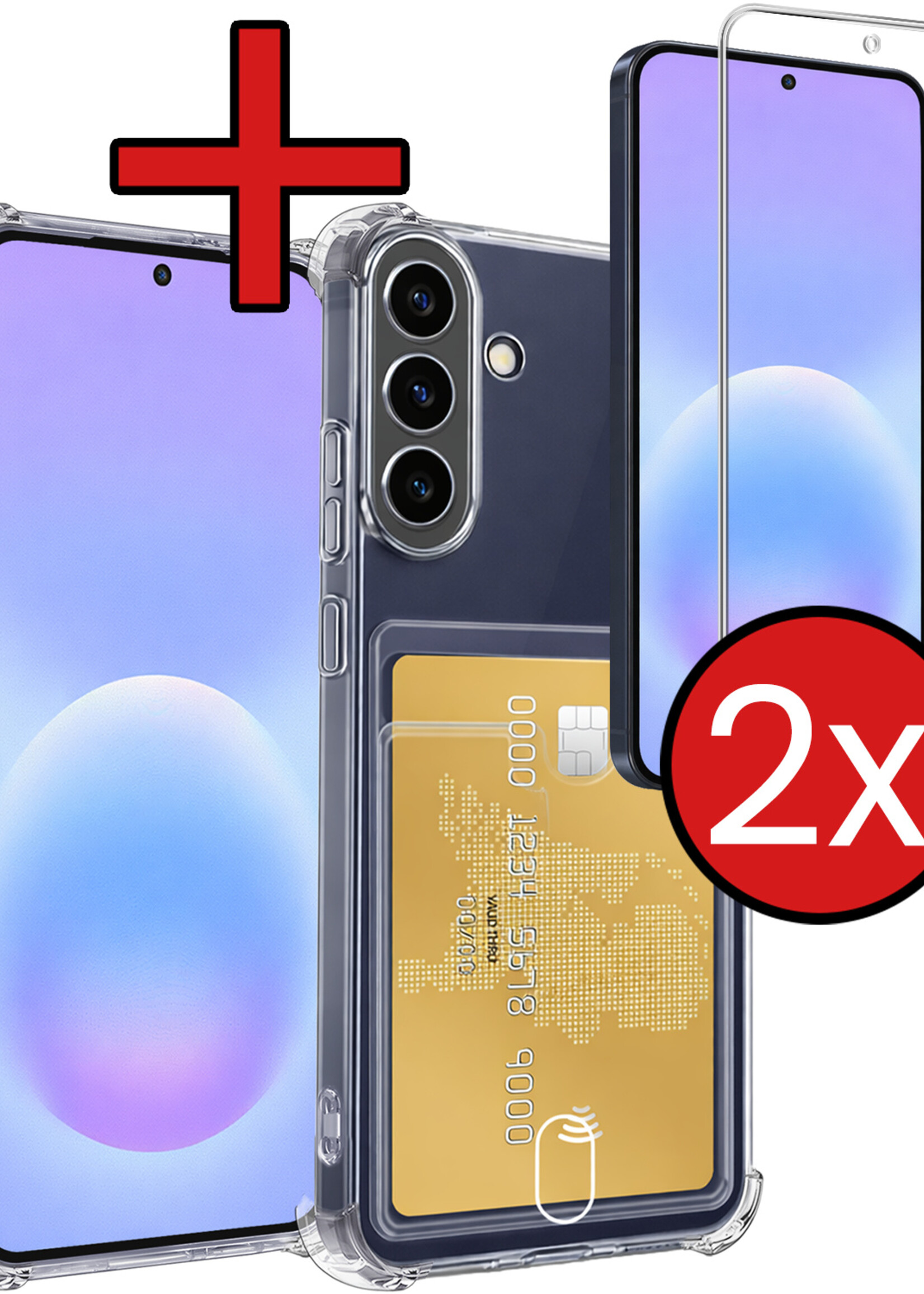 BTH BTH Samsung Galaxy A57 Hoesje Pashouder Met 2x Screenprotector