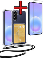 BTH BTH Samsung Galaxy A57 Hoesje Pashouder met Koord Met Screenprotector