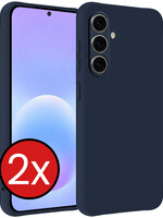 BTH BTH Samsung Galaxy A57 Hoesje Siliconen - Donkerblauw - 2 PACK