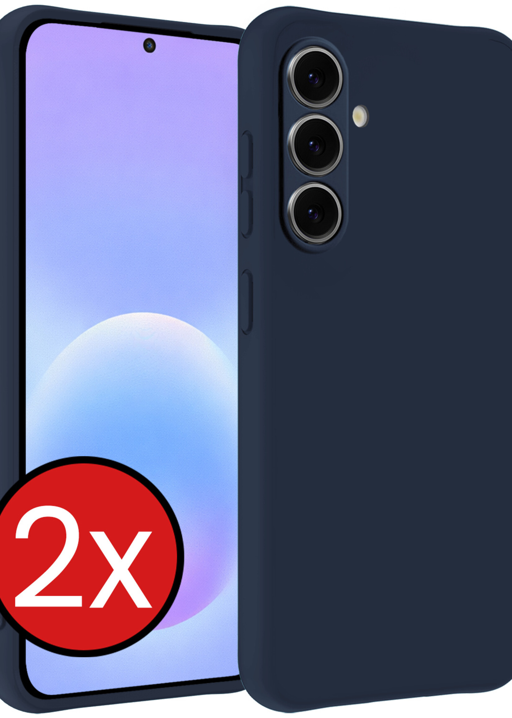 BTH BTH Samsung Galaxy A57 Hoesje Siliconen - Donkerblauw - 2 PACK