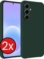 BTH BTH Samsung Galaxy A57 Hoesje Siliconen - Donkergroen - 2 PACK