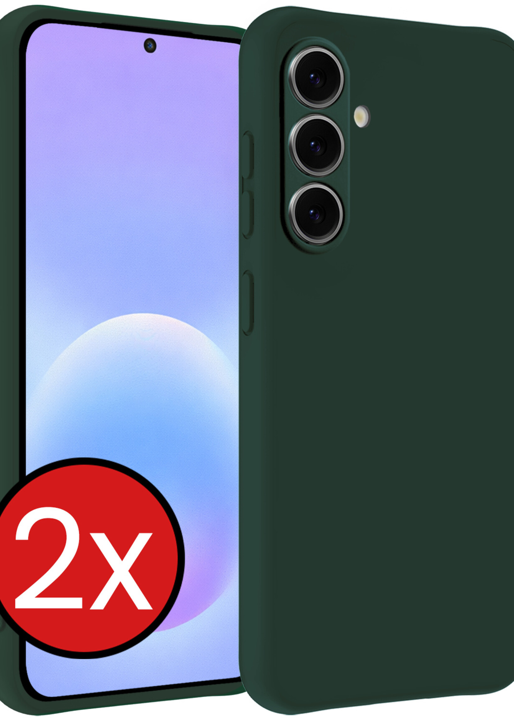 BTH BTH Samsung Galaxy A57 Hoesje Siliconen - Donkergroen - 2 PACK