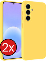 BTH BTH Samsung Galaxy A57 Hoesje Siliconen - Geel - 2 PACK