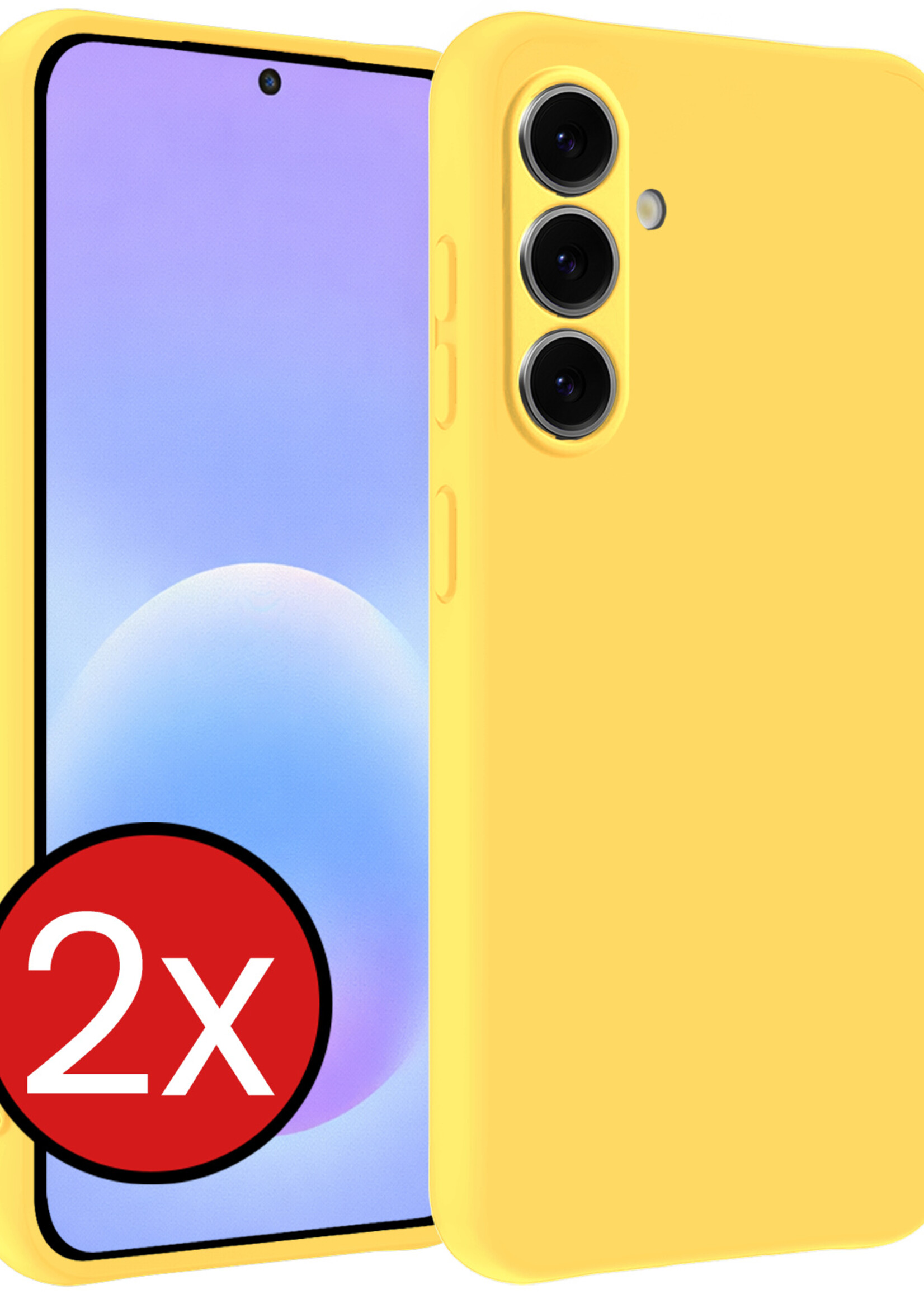 BTH BTH Samsung Galaxy A57 Hoesje Siliconen - Geel - 2 PACK