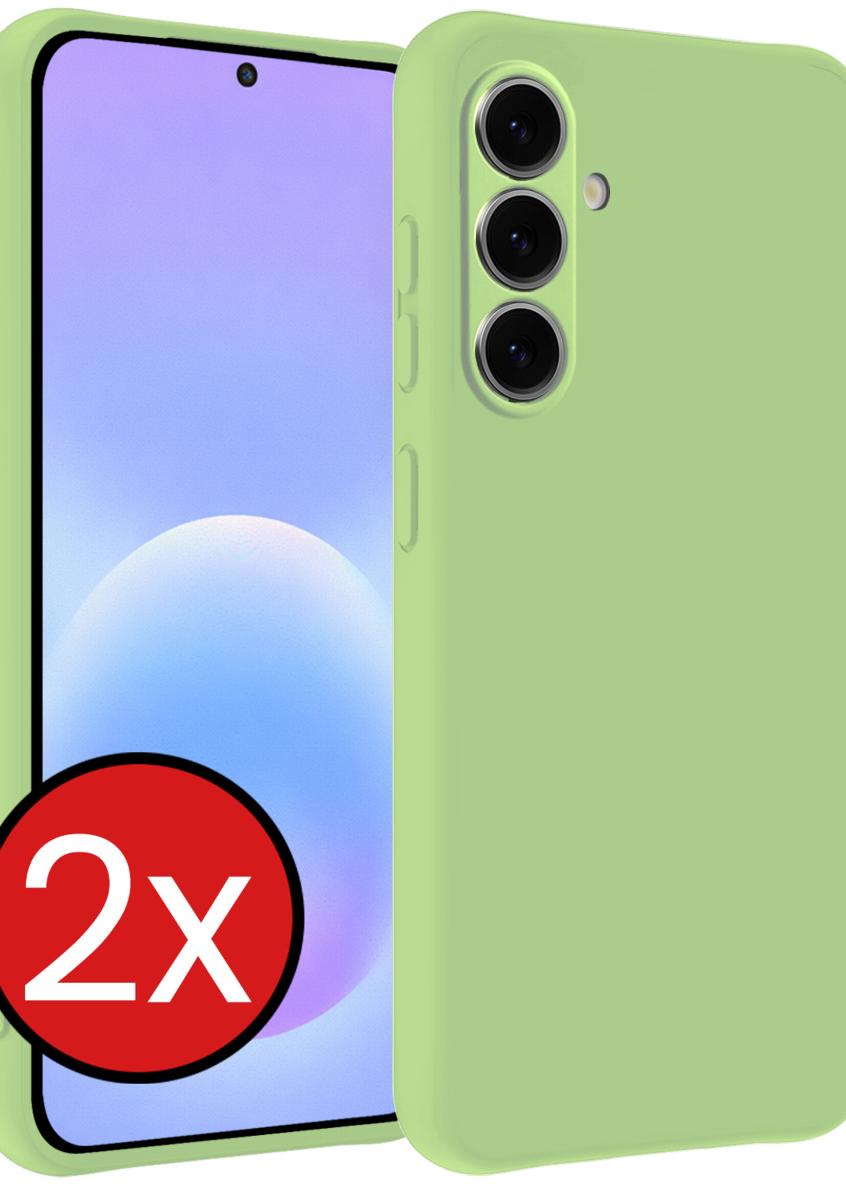 BTH BTH Samsung Galaxy A57 Hoesje Siliconen - Groen - 2 PACK