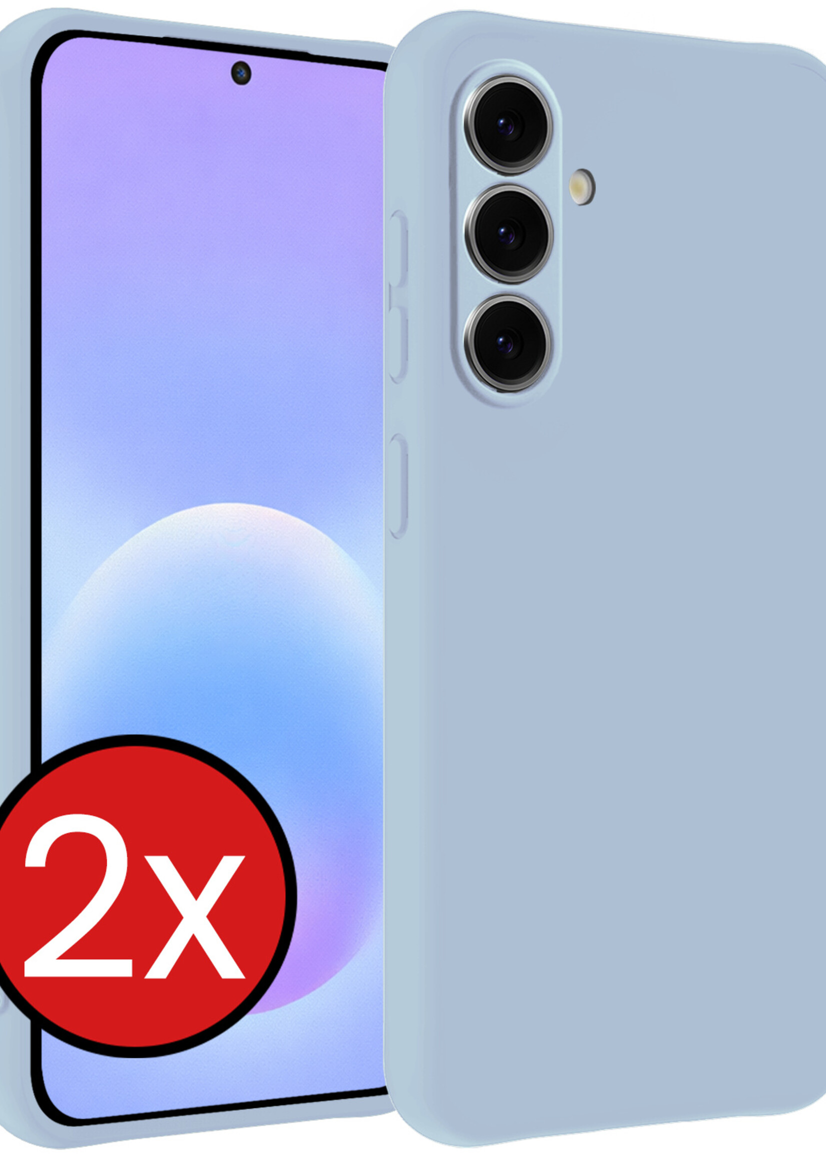 BTH BTH Samsung Galaxy A57 Hoesje Siliconen - Lichtblauw - 2 PACK