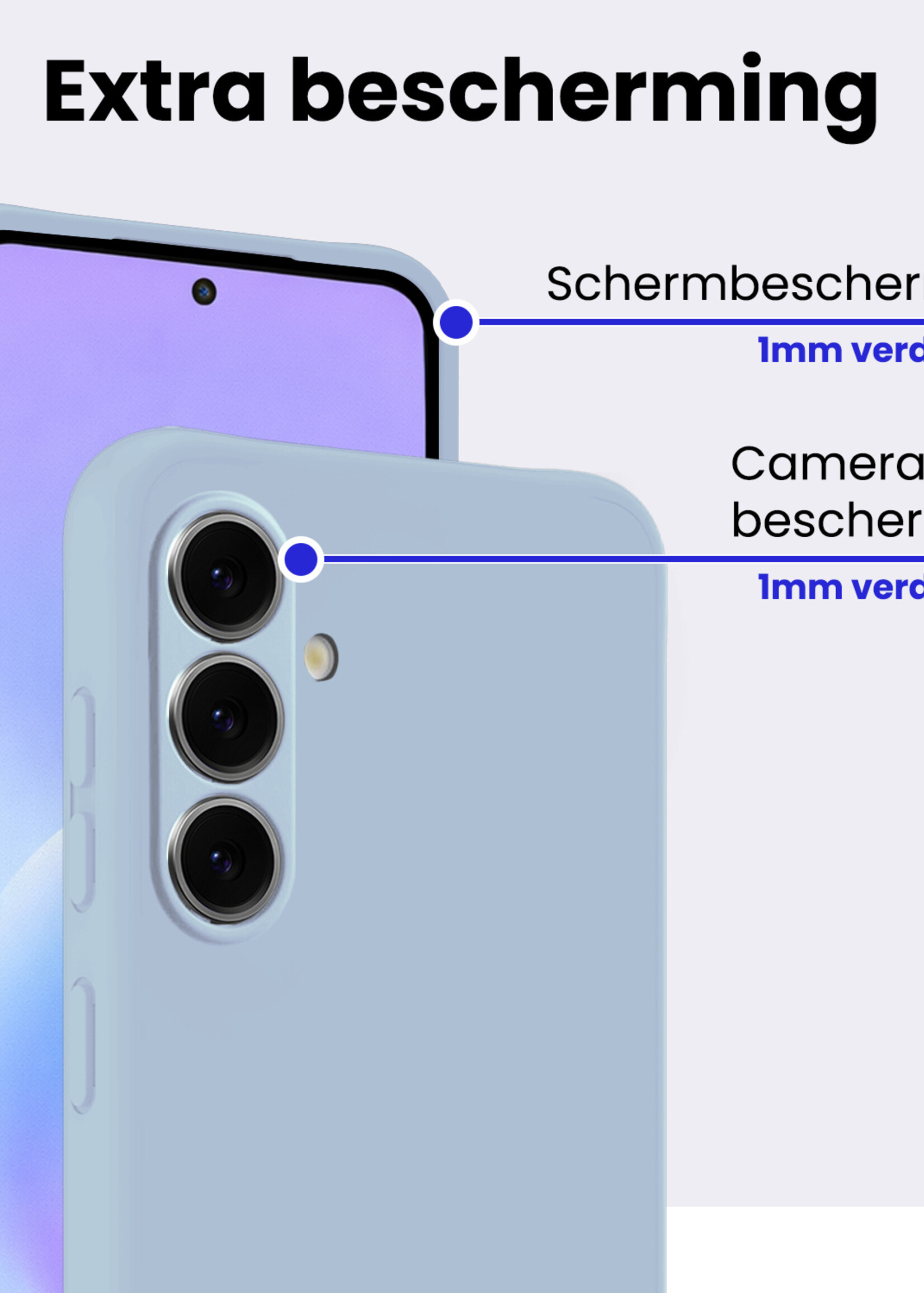 BTH BTH Samsung Galaxy A57 Hoesje Siliconen - Lichtblauw - 2 PACK