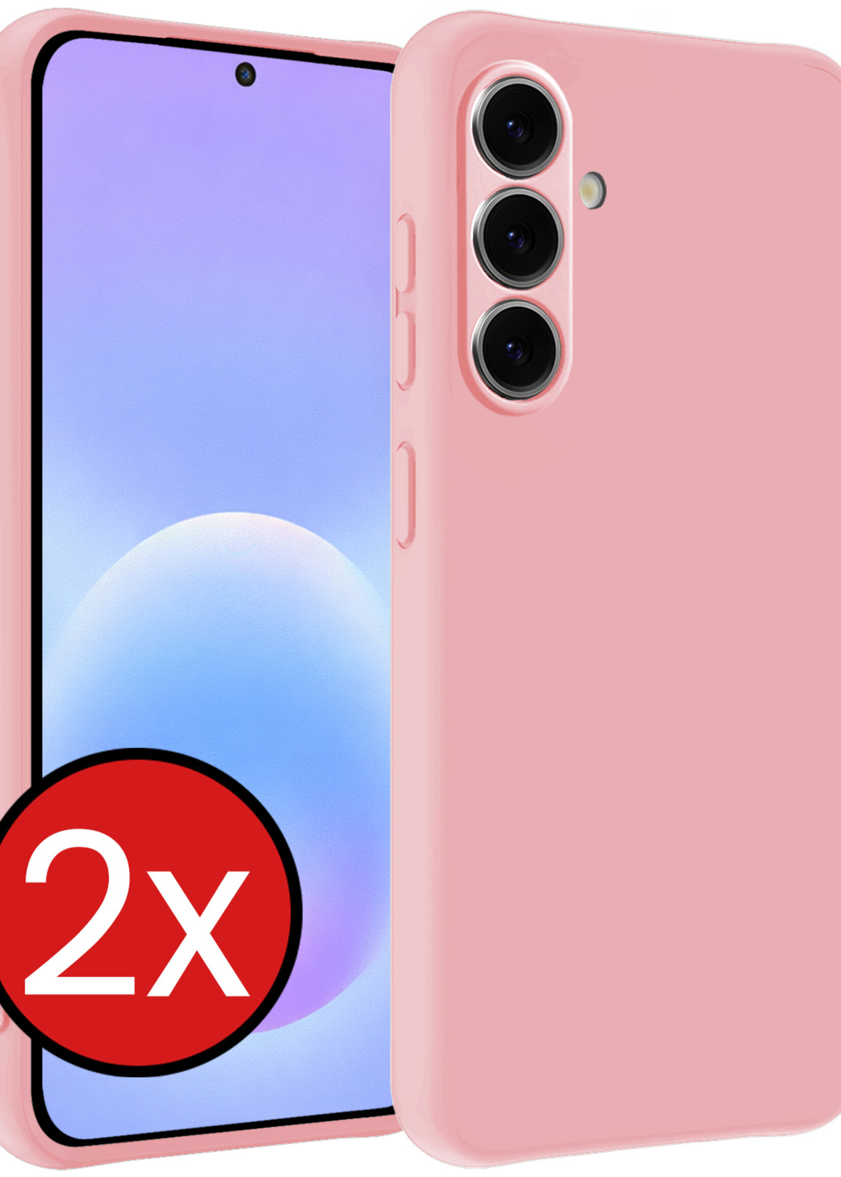 BTH BTH Samsung Galaxy A57 Hoesje Siliconen - Lichtroze - 2 PACK